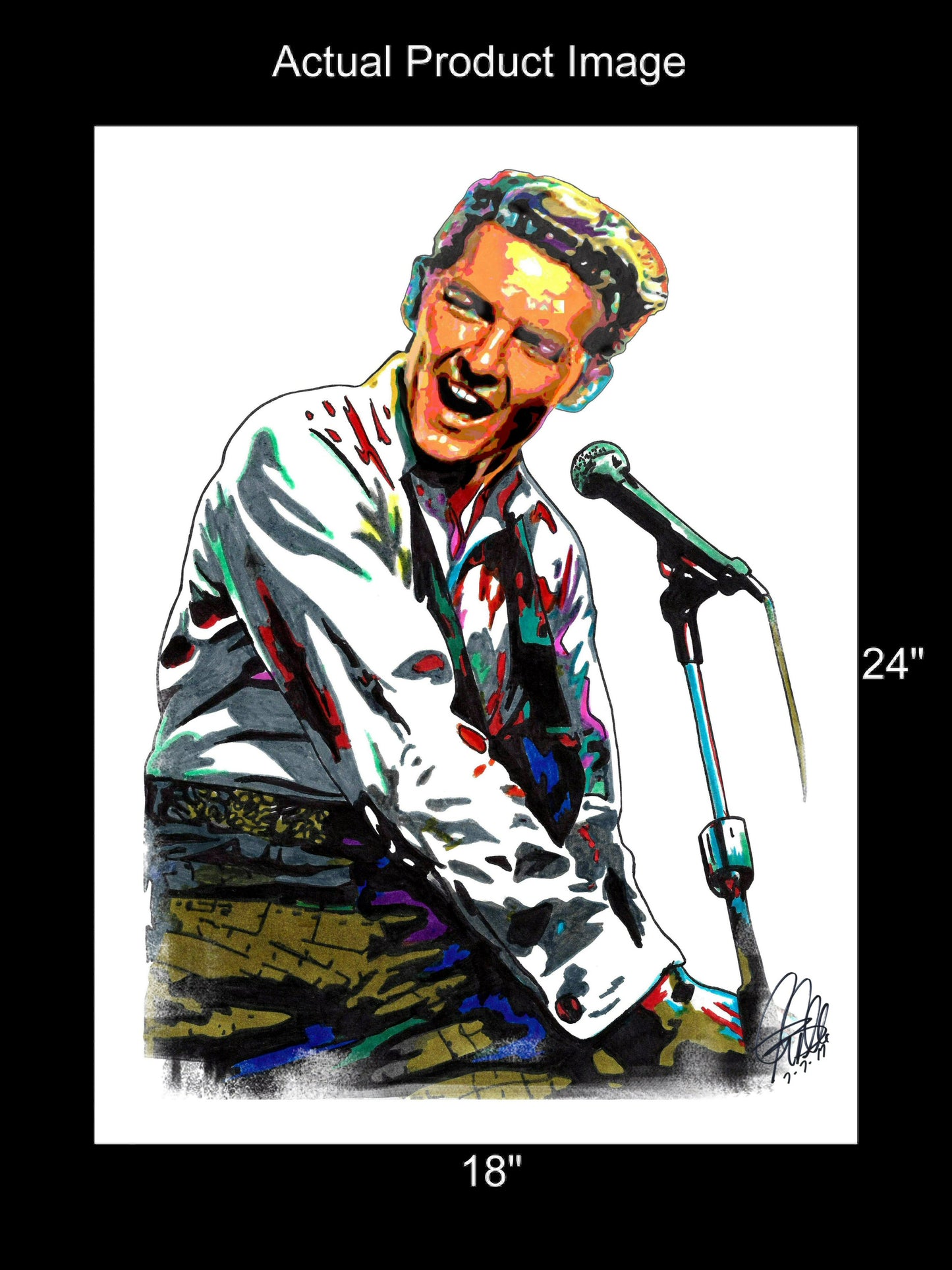 Jerry Lee Lewis Singer Piano Rock and Roll Music Poster Print Wall Art 18x24