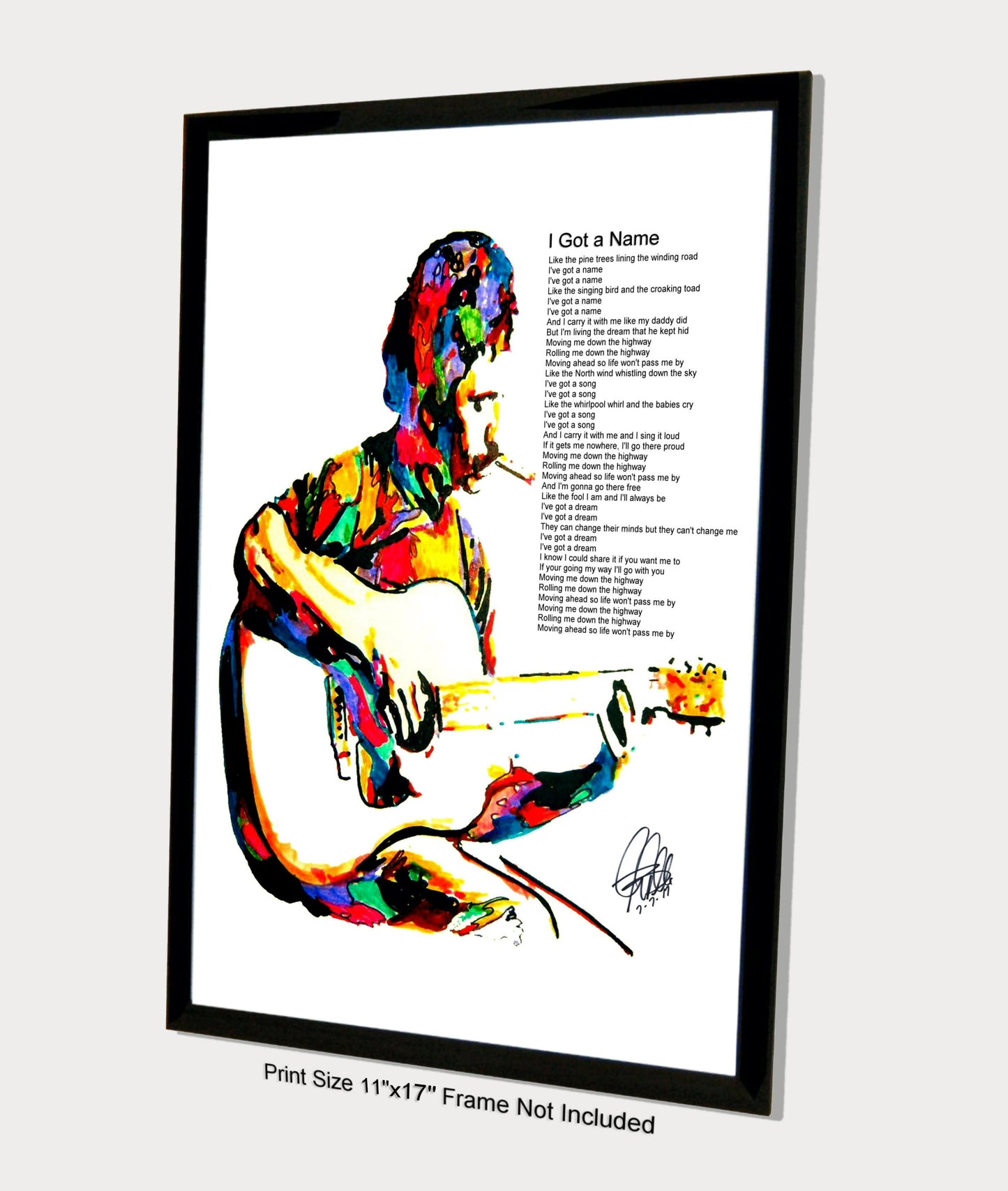 Jim Croce Guitar Folk Rock I Got A Name Music Poster Print Wall Art 11x17