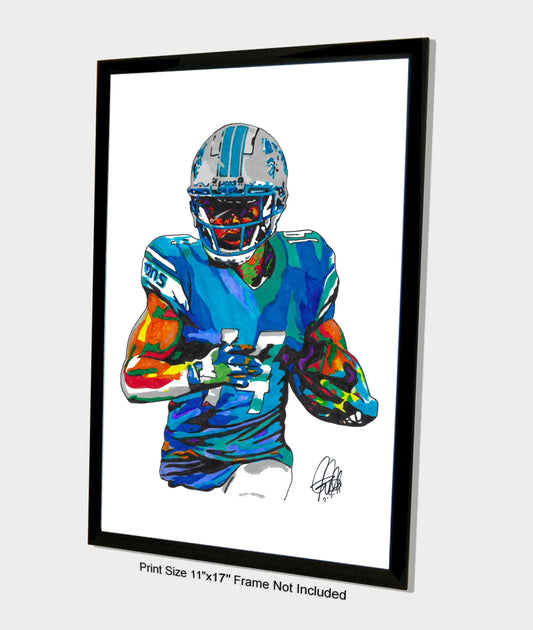 Amon Ra St Brown Detroit Lions Football Poster Print Wall Art 11x17