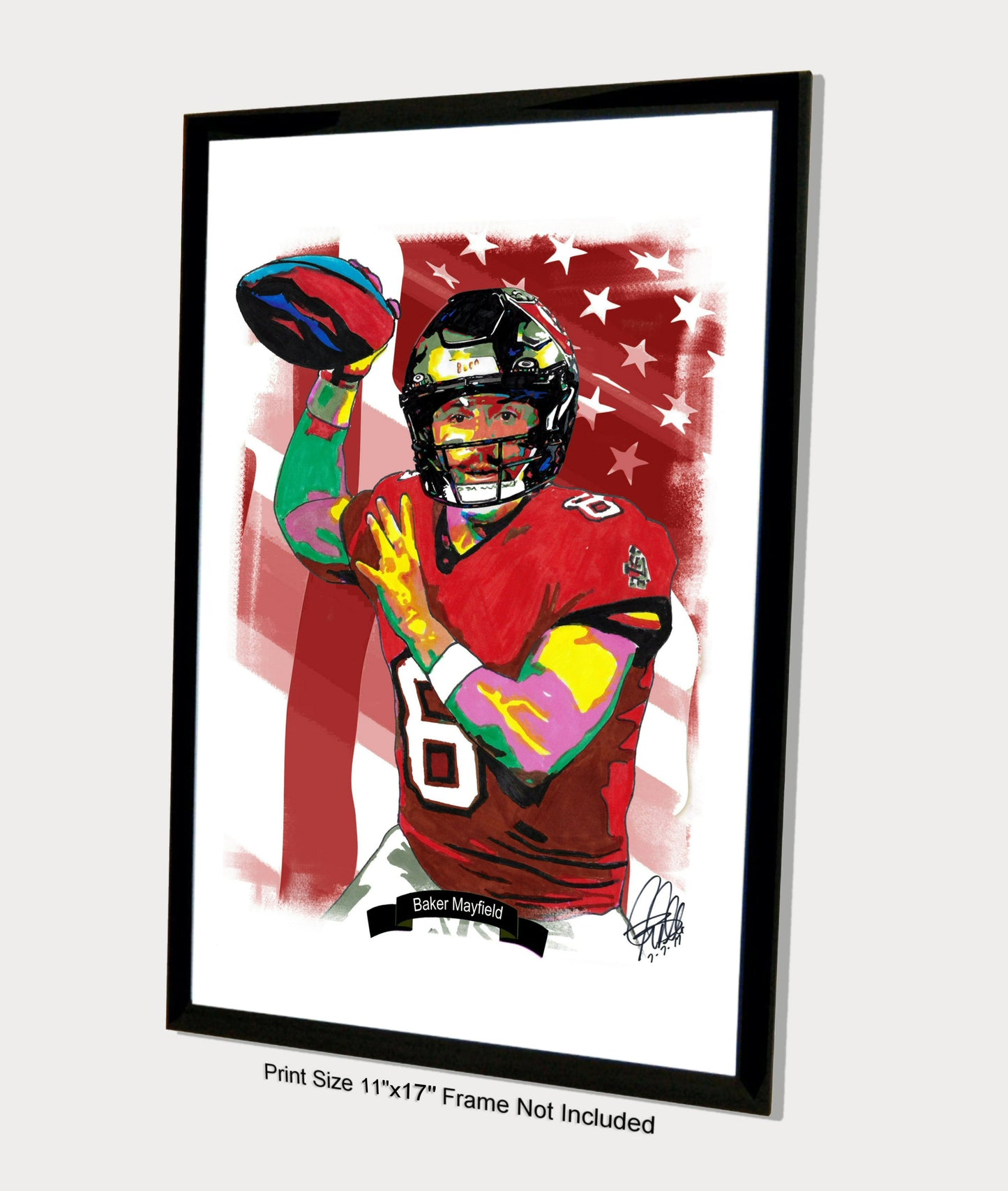 Baker Mayfield Tampa Bay Buccaneers Football QB Poster Print Wall Art 11x17