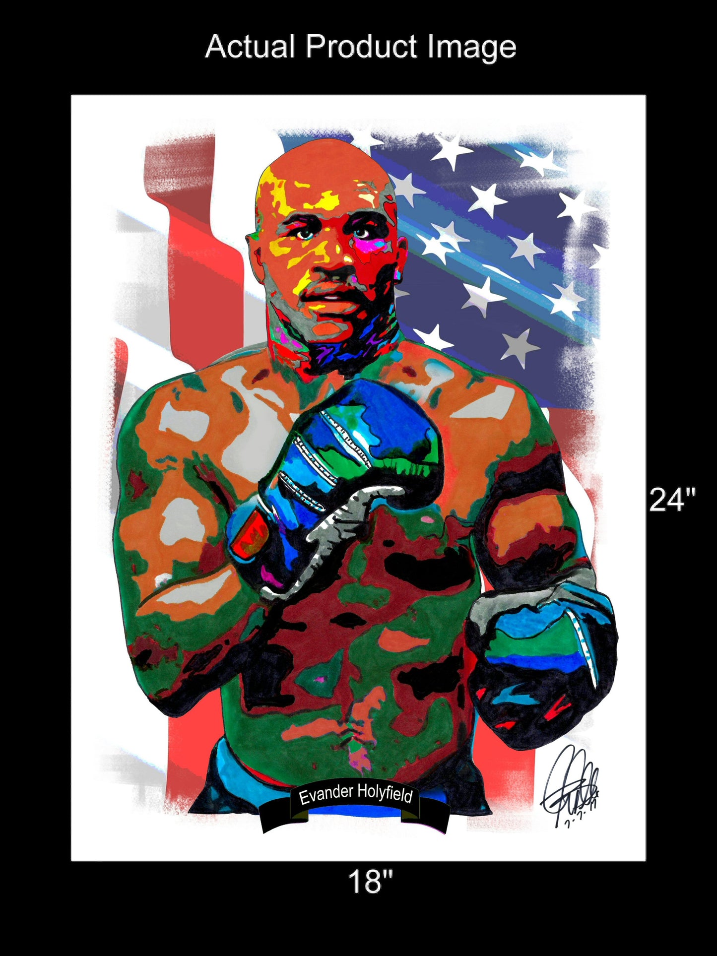 Evander Holyfield Boxer Boxing Heavyweight Sports Poster Print Wall Art 18x24