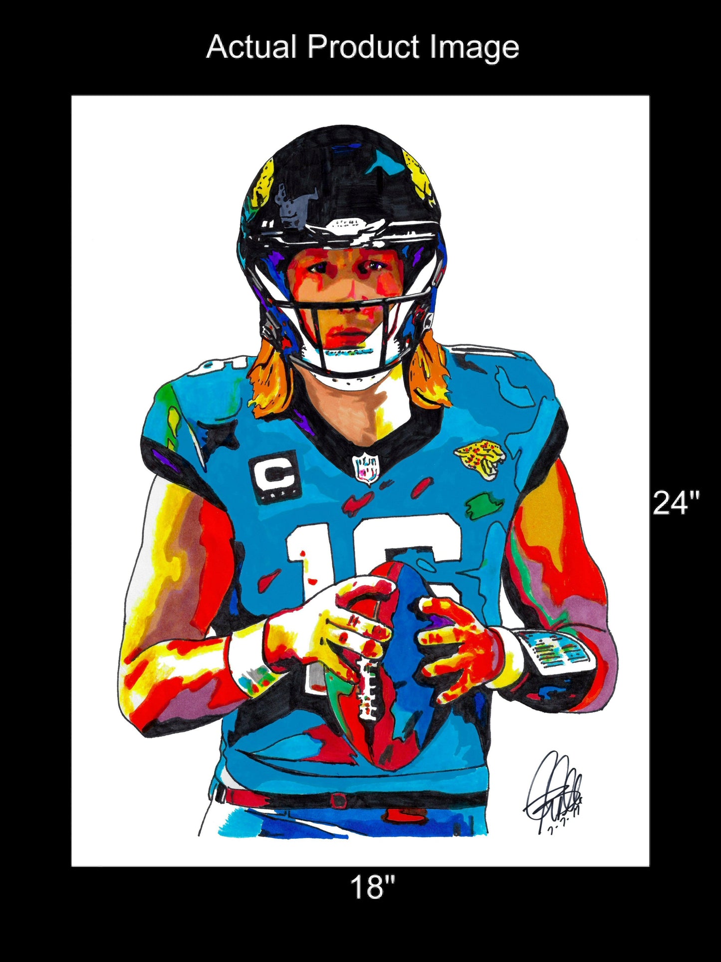 Trevor Lawrence Jacksonville Jaguars Football Sport Print Poster Wall Art 18x24