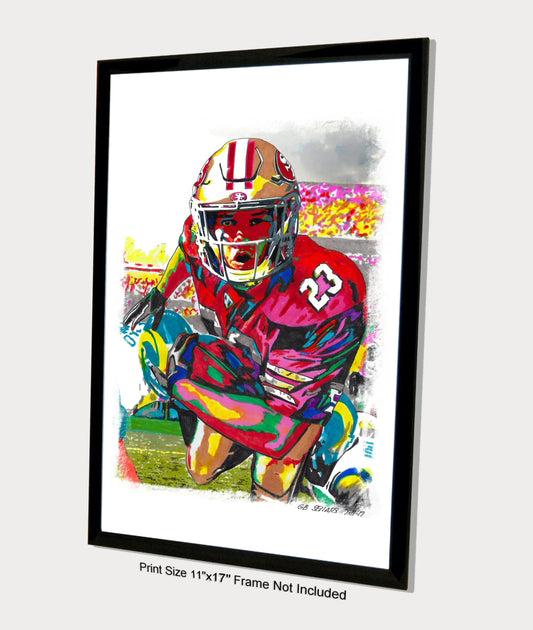 Christian McCaffrey San Francisco 49ers Football Poster Print Wall Art 11x17