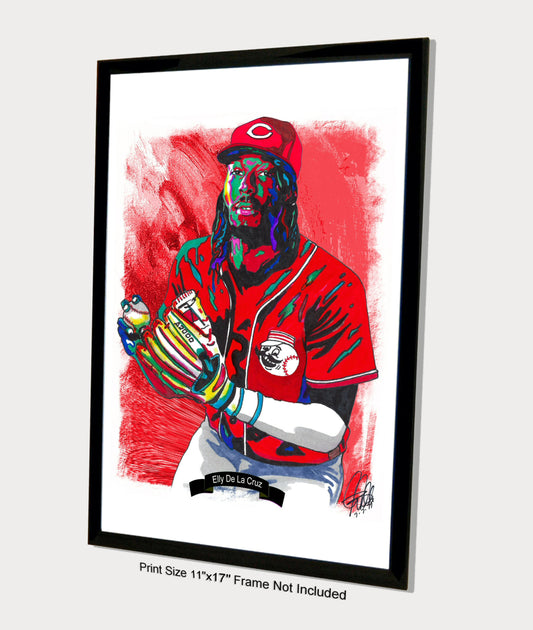 Elly De La Cruz Cincinnati Reds Baseball Sports Poster Print Wall Art 11x17