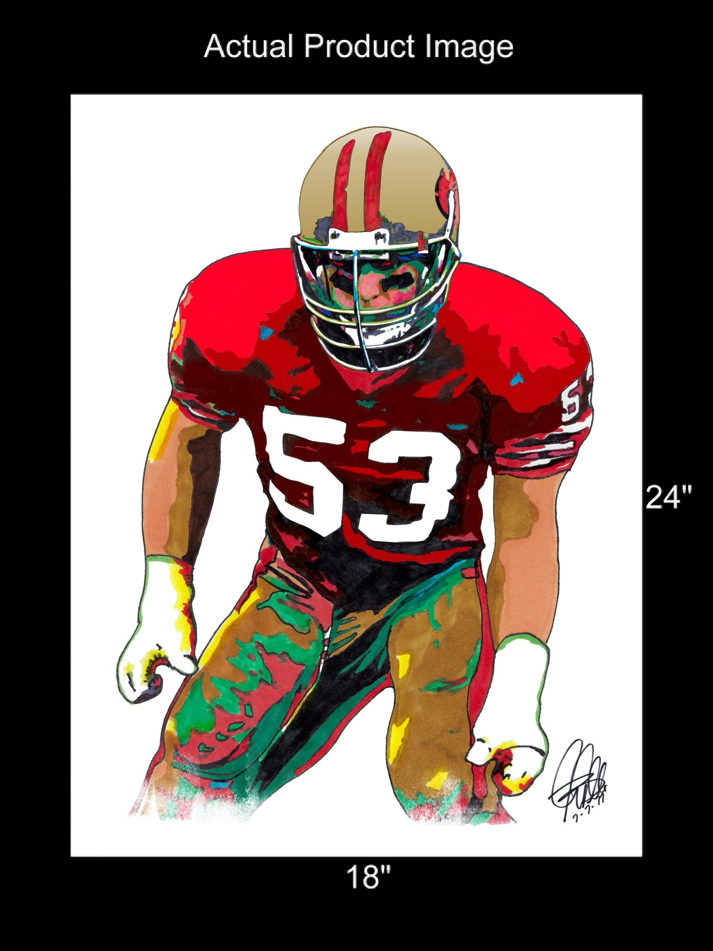 Bill Romanowski San Francisco 49ers Football LB Poster Print Wall Art 18x24