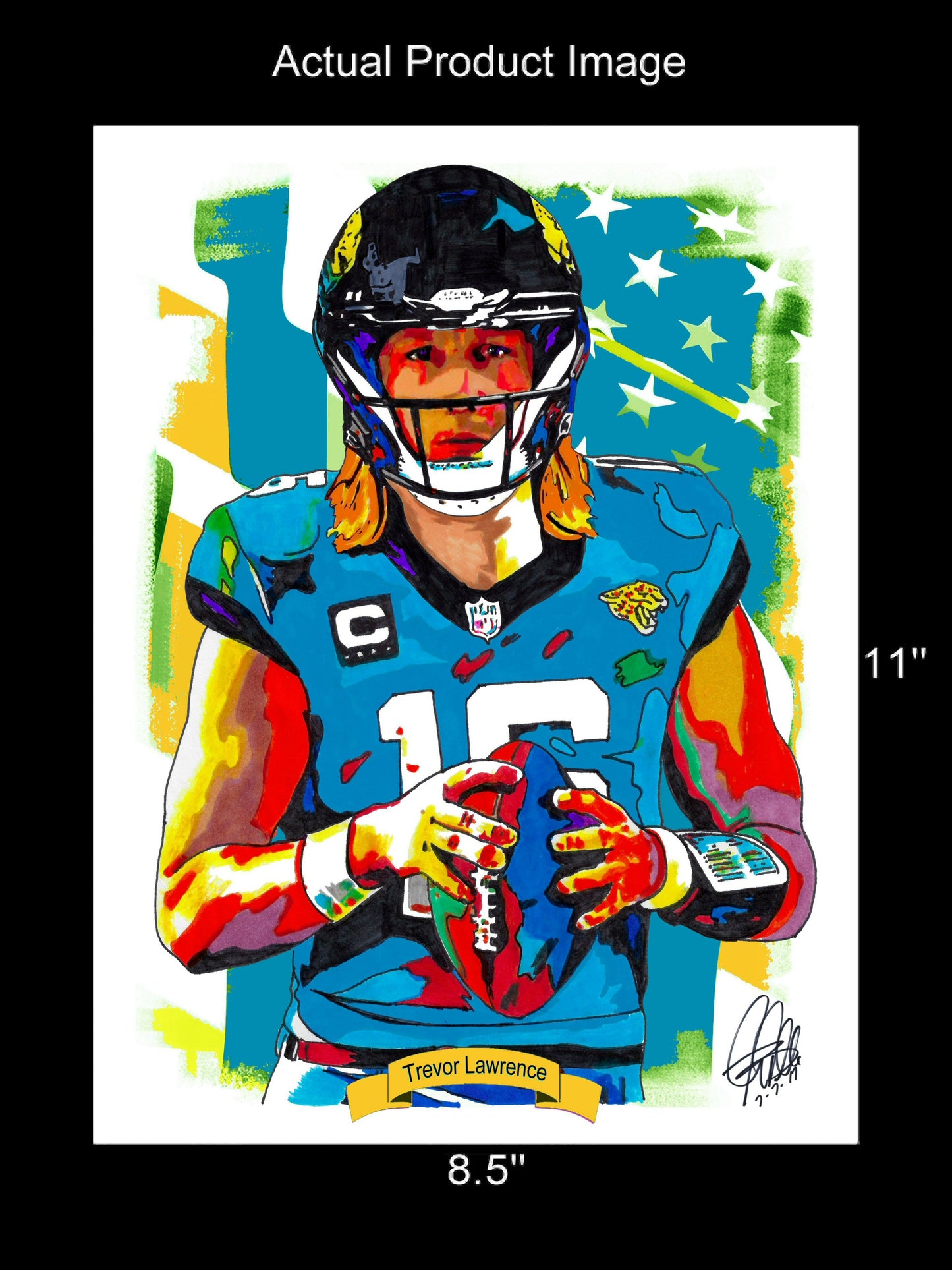 Trevor Lawrence Jacksonville Jaguars Football QB Print Poster Wall Art 8.5x11