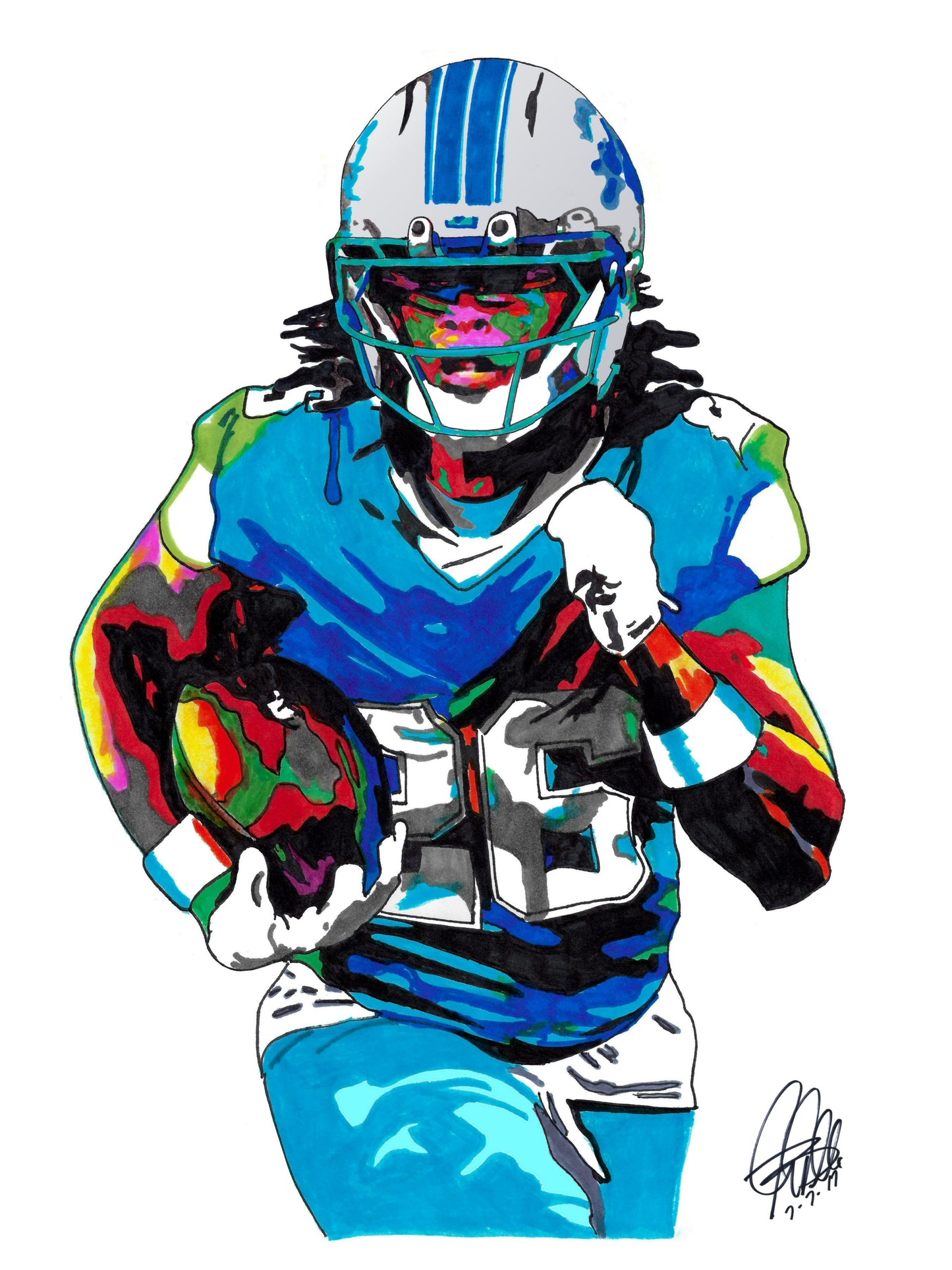 Jahmyr Gibbs Detroit Lions Football Sports Poster Print Wall Art 18x24