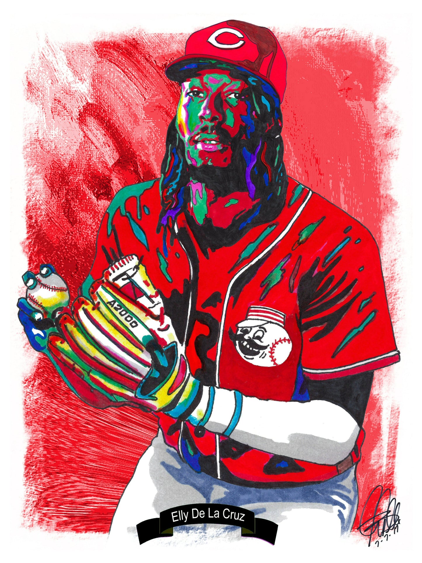 Elly De La Cruz Cincinnati Reds Baseball Sports Poster Print Wall Art 18x24