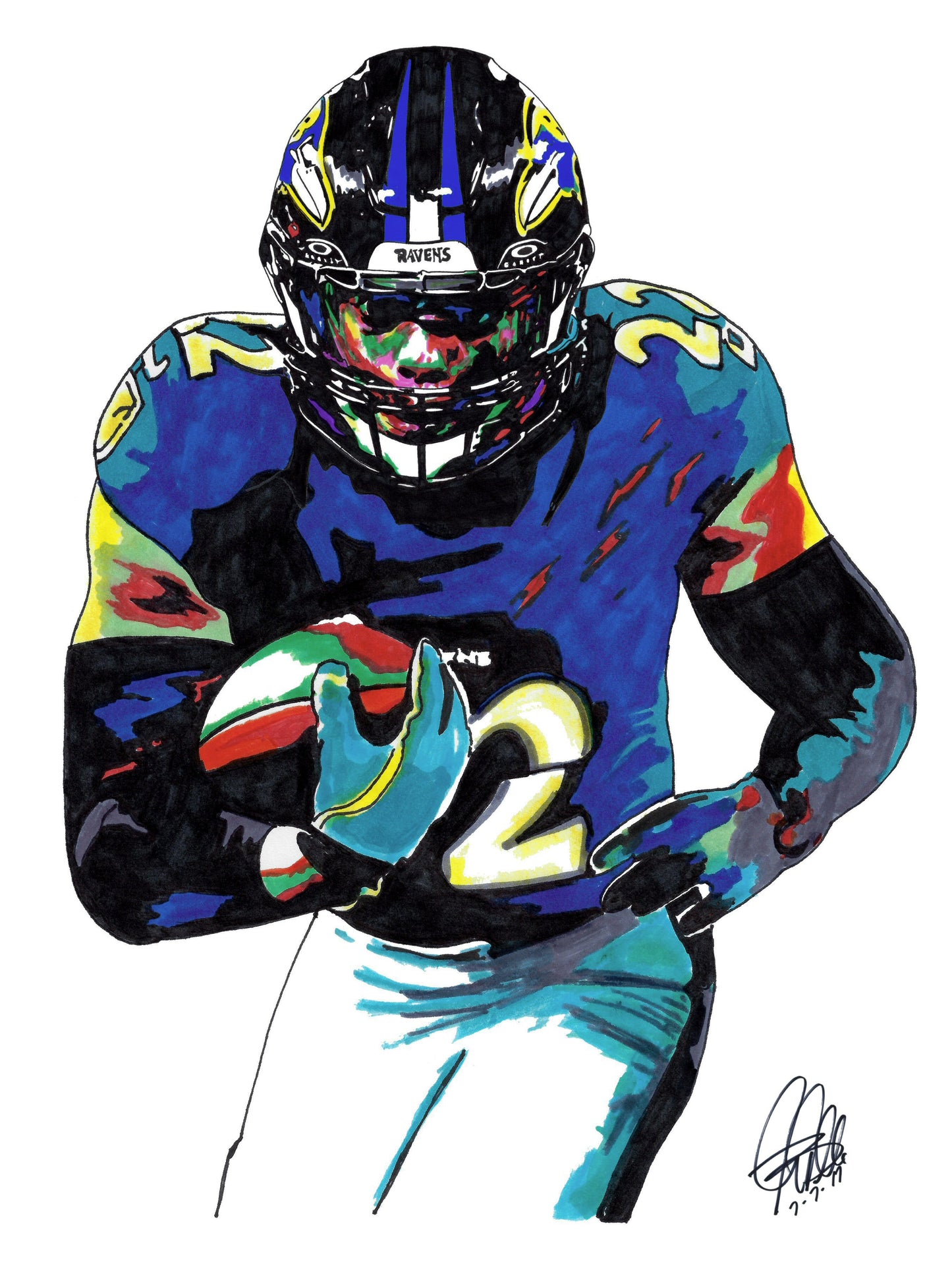 Derrick Henry Baltimore Ravens Football Sports Print Poster Wall Art 8.5x11