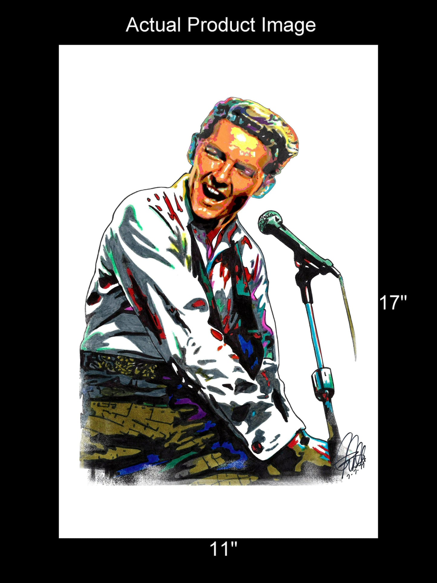 Jerry Lee Lewis Singer Piano Rock and Roll Music Poster Print Wall Art 11x17