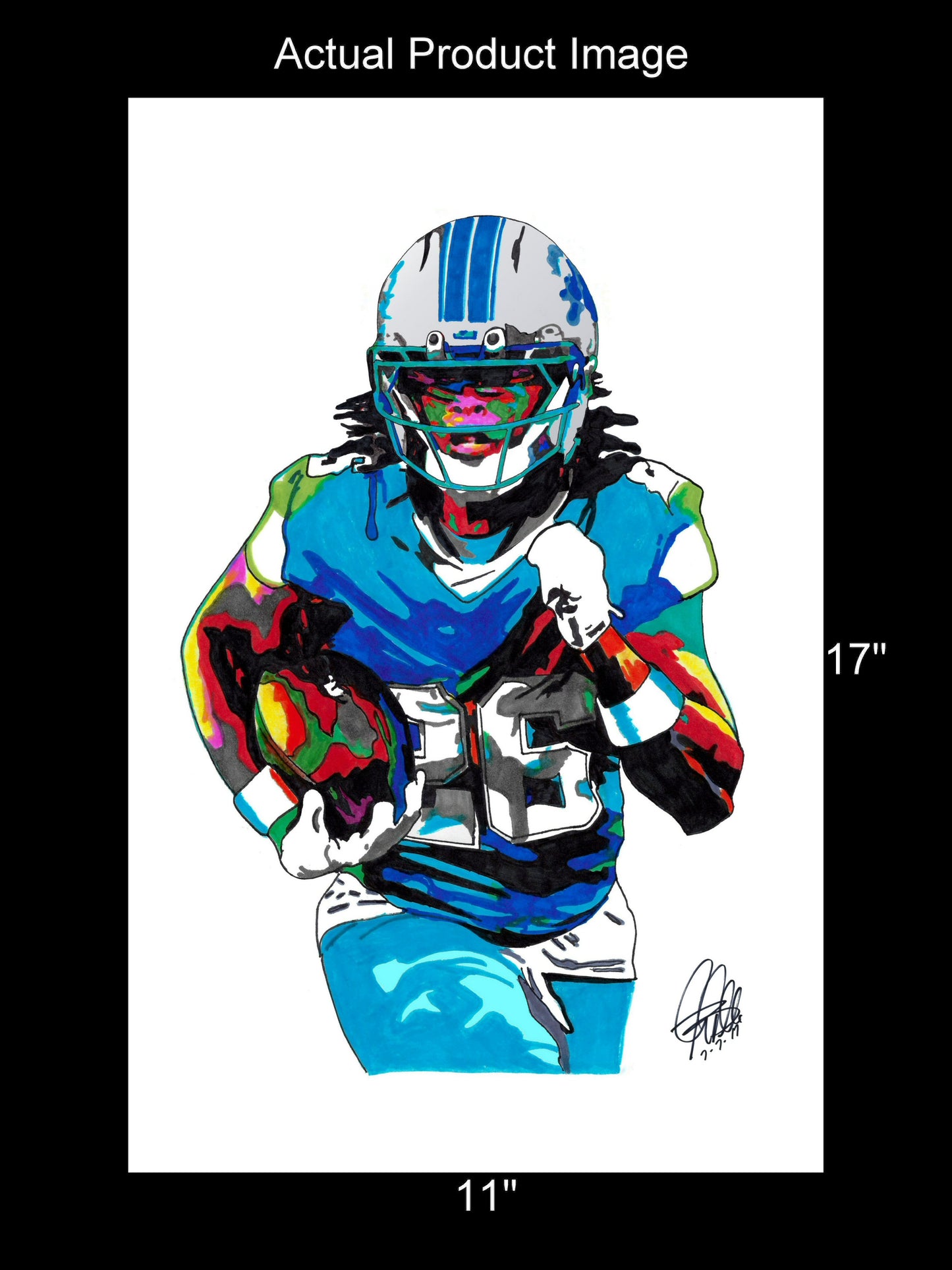 Jahmyr Gibbs Detroit Lions Football Sports Poster Print Wall Art 11x17