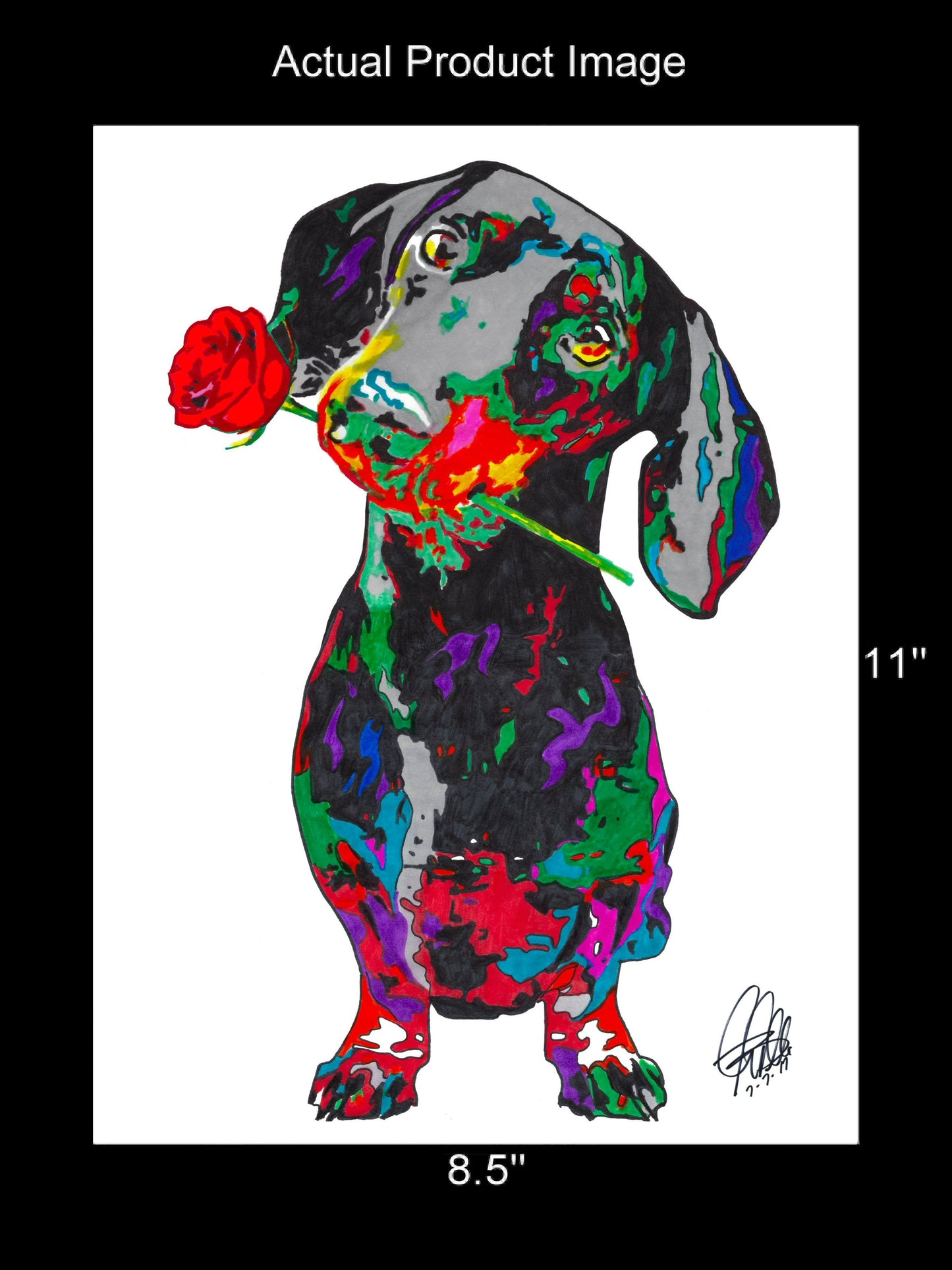Dachshund Sausage Dog Speed Stick Pet Poster Print Wall Art 8.5x11