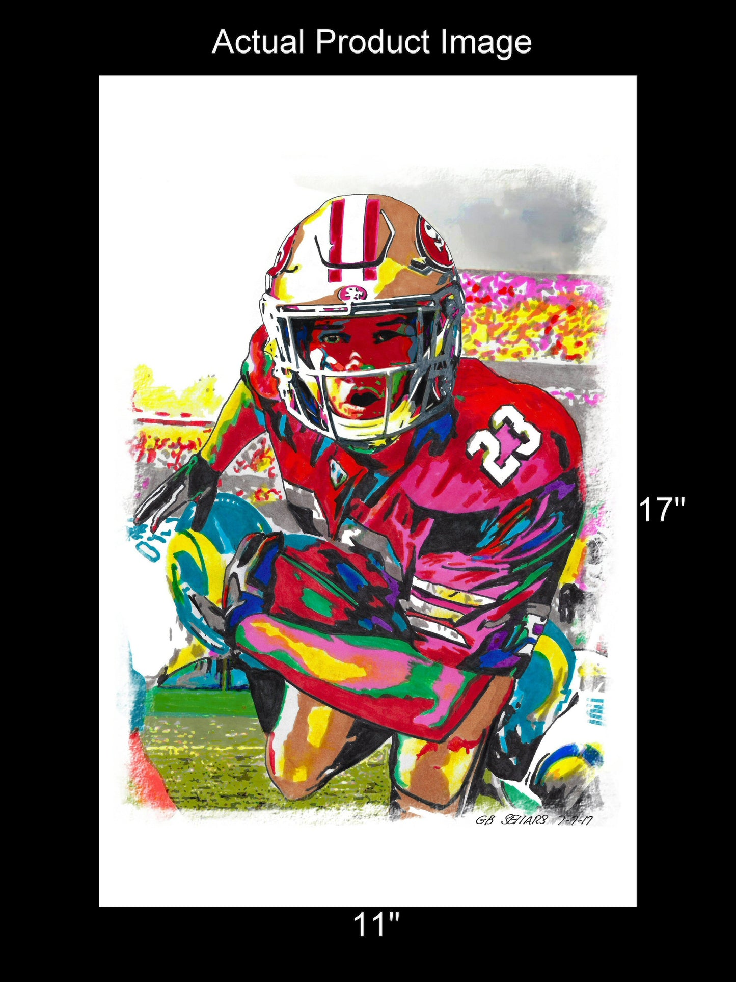 Christian McCaffrey San Francisco 49ers Football Poster Print Wall Art 11x17