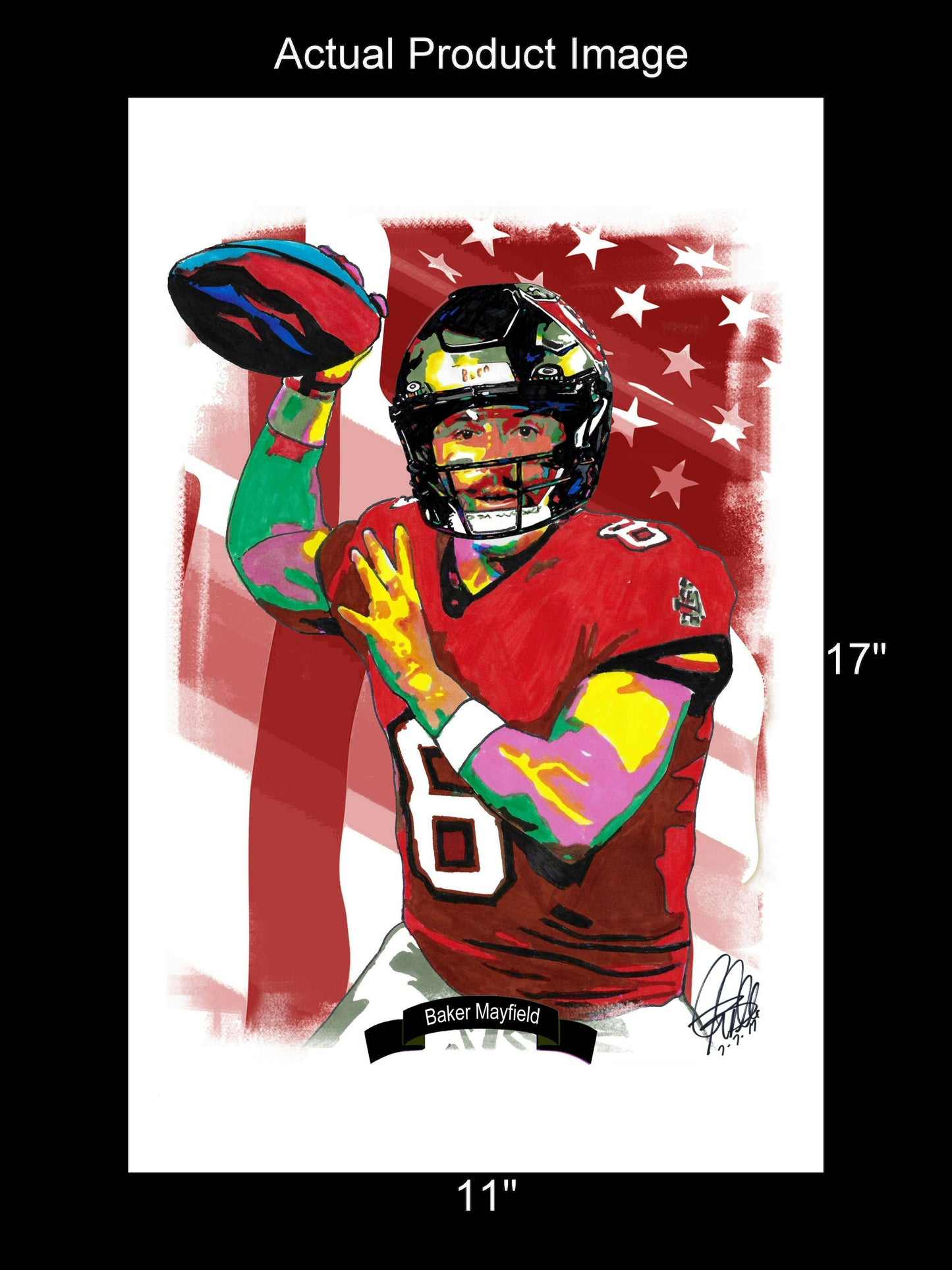 Baker Mayfield Tampa Bay Buccaneers Football QB Poster Print Wall Art 11x17
