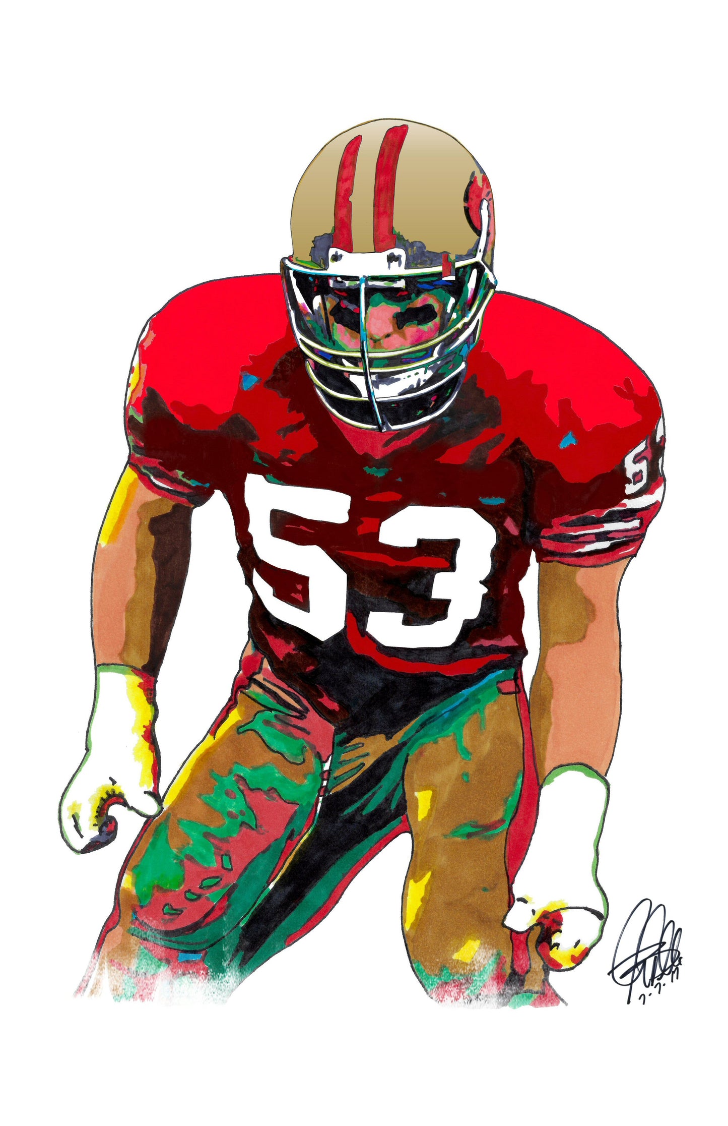 Bill Romanowski San Francisco 49ers Football LB Poster Print Wall Art 11x17
