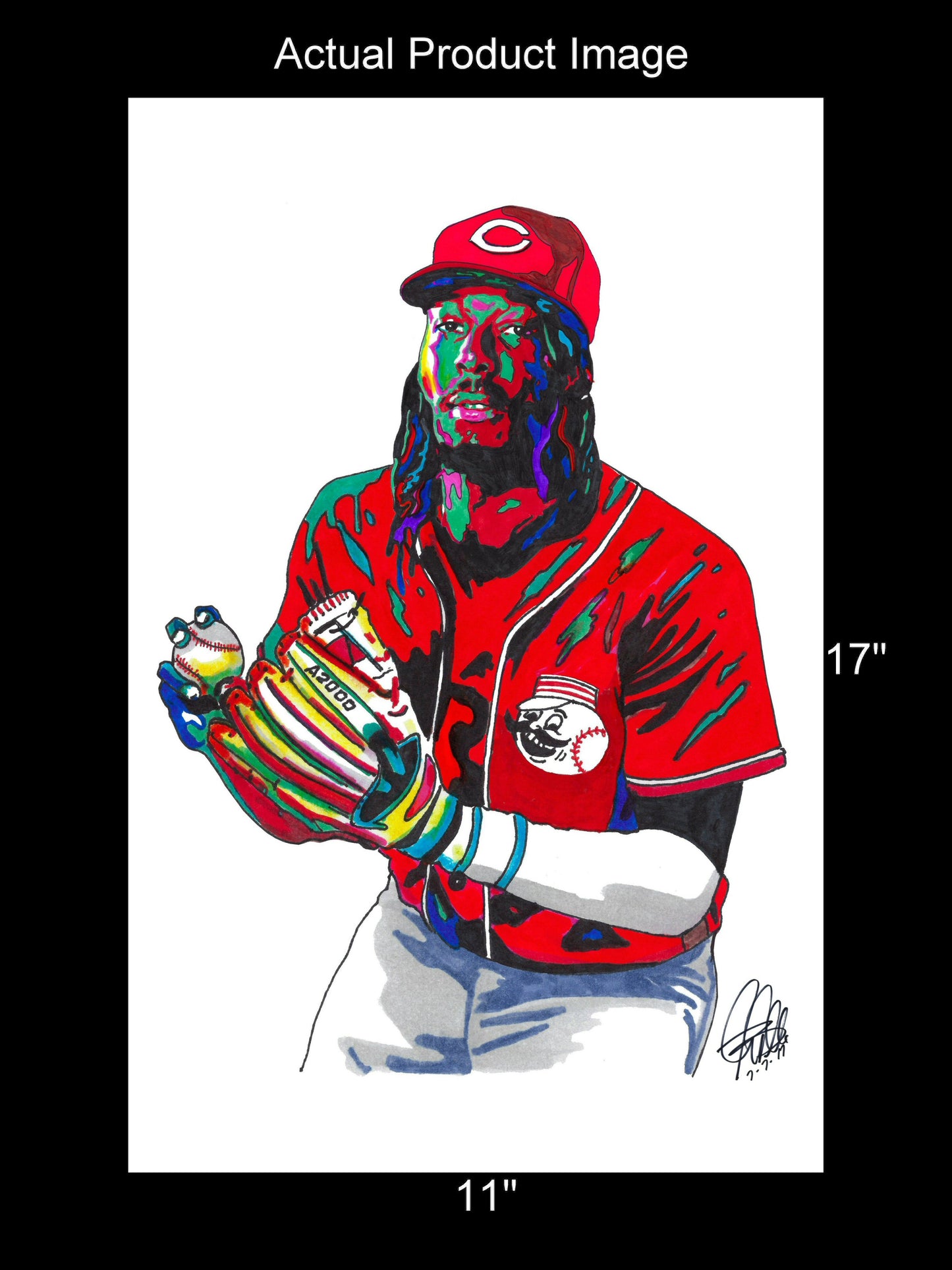 Elly De La Cruz Cincinnati Reds Baseball Poster Print Wall Art 11x17