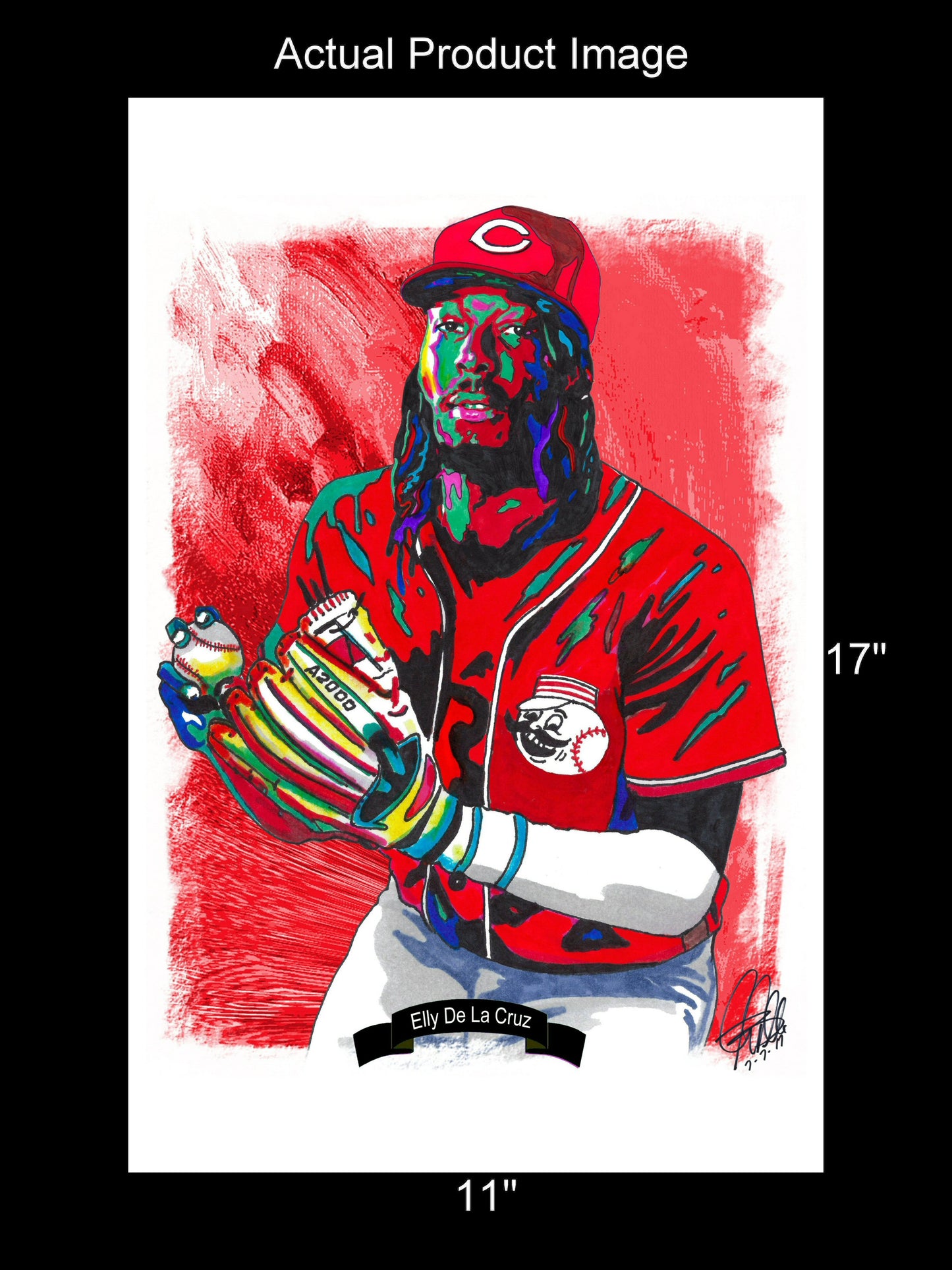 Elly De La Cruz Cincinnati Reds Baseball Sports Poster Print Wall Art 11x17