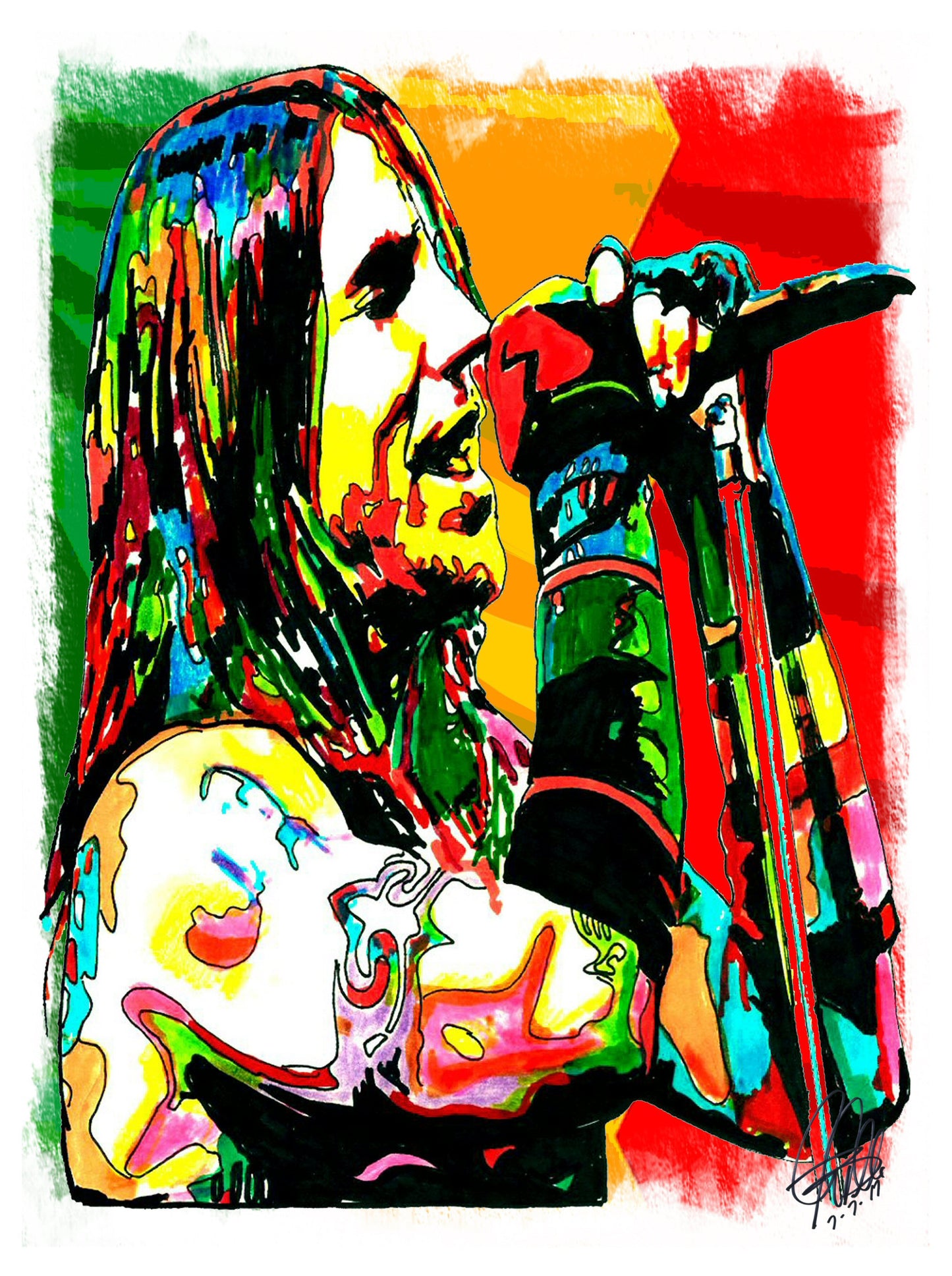 Anthony Kiedis Red Hot Chili Peppers Rap Rock Music Poster Print Wall Art 18x24
