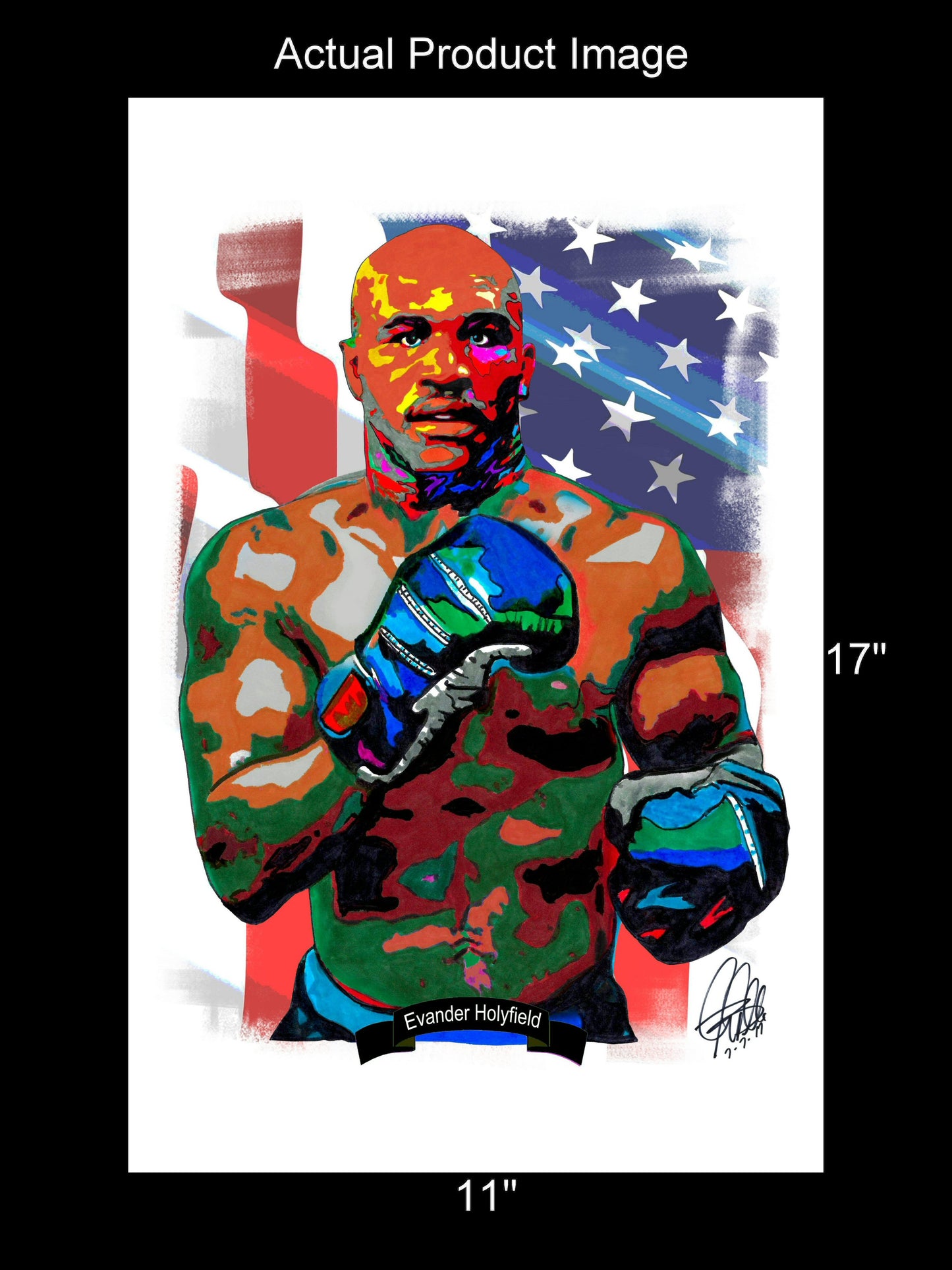 Evander Holyfield Boxer Boxing Heavyweight Sports Poster Print Wall Art 11x17
