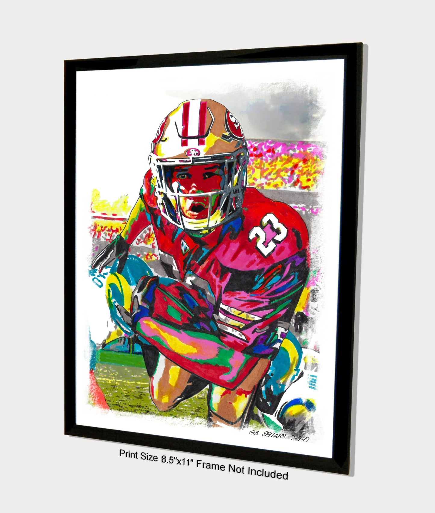Christian McCaffrey San Francisco 49ers Football Poster Print Wall Art 8.5x11