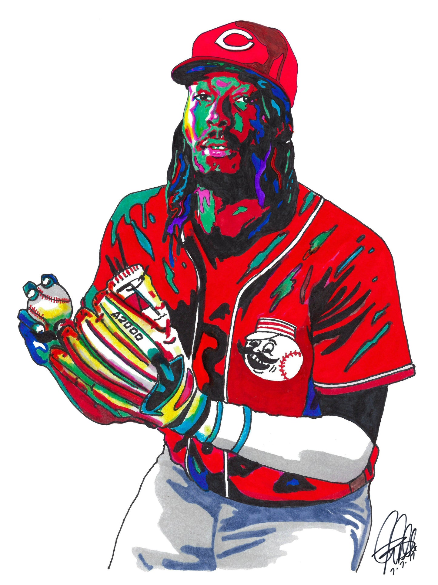 Elly De La Cruz Cincinnati Reds Baseball Poster Print Wall Art 8.5x11