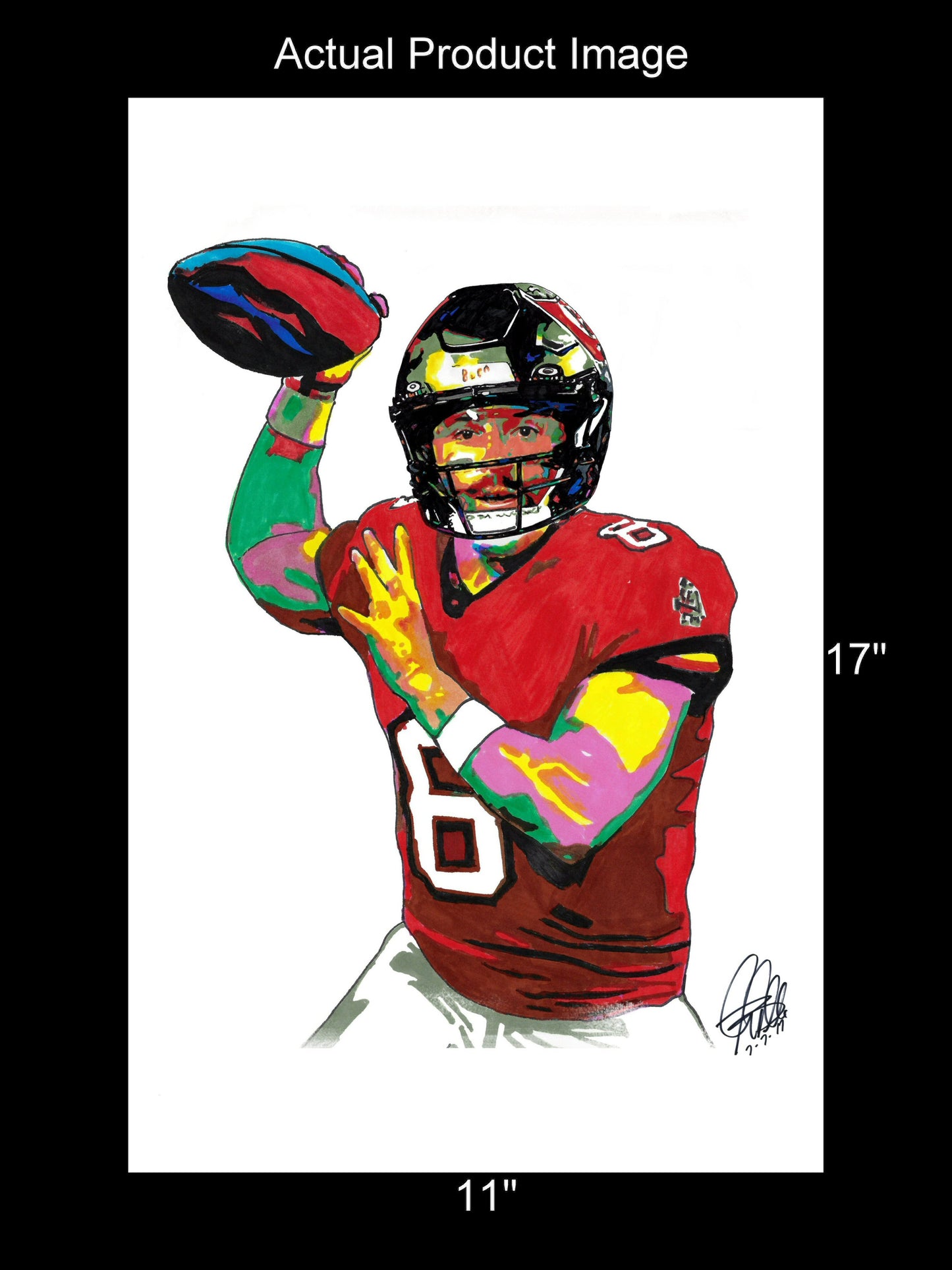 Baker Mayfield Tampa Bay Buccaneers Football Poster Print Wall Art 11x17