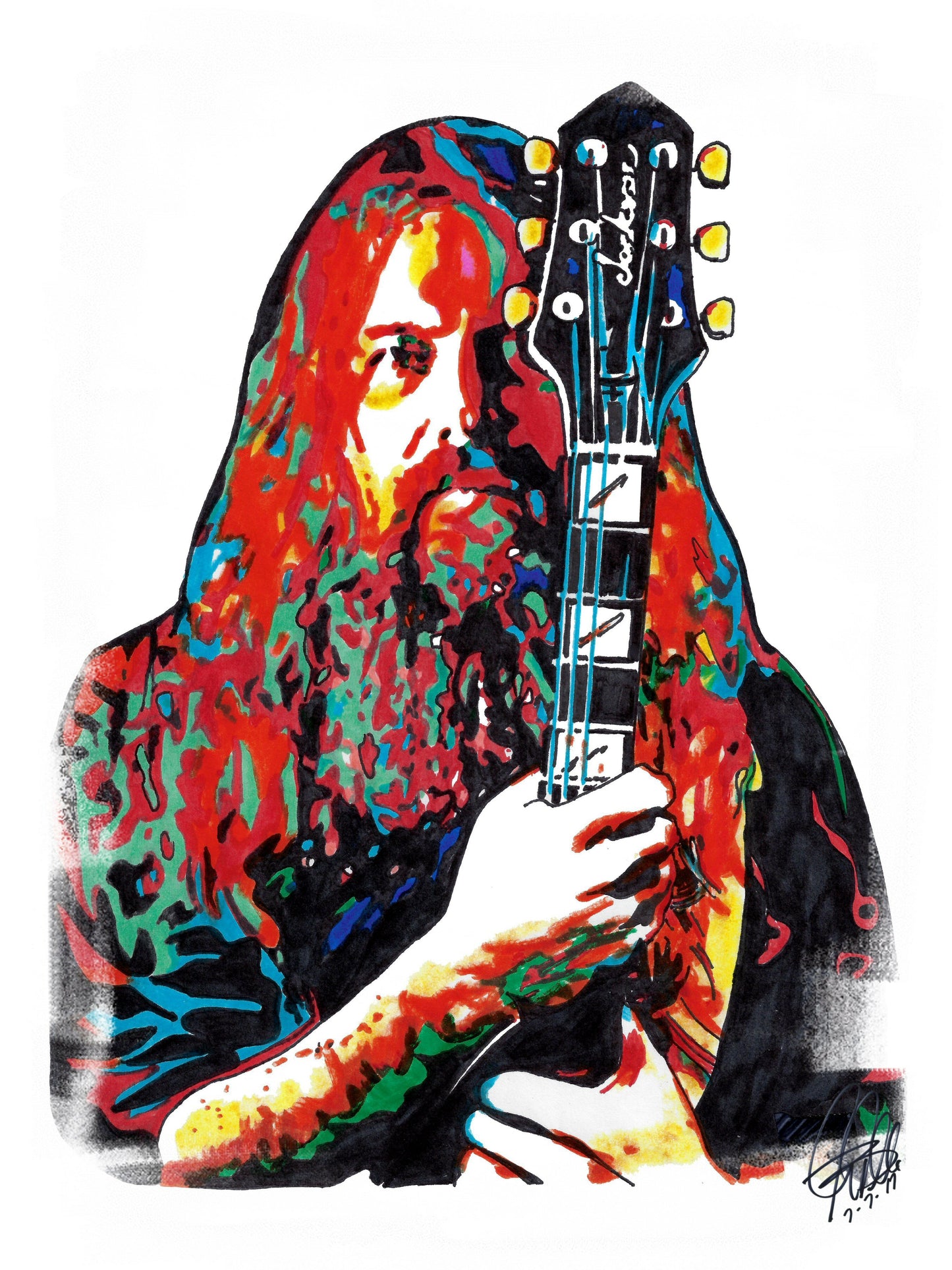 Mark Morton Lamb of God Guitar Heavy Metal Thrash Poster Print Wall Art 8.5x11