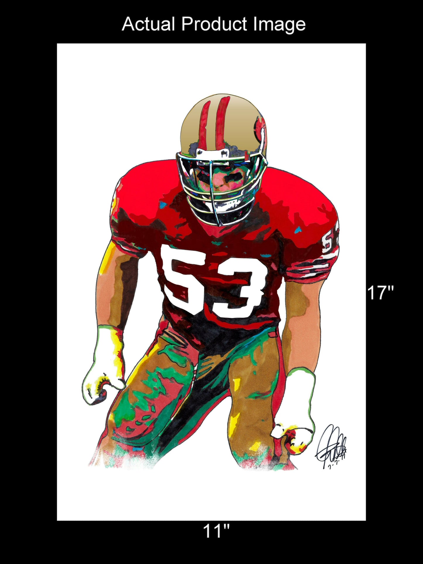 Bill Romanowski San Francisco 49ers Football LB Poster Print Wall Art 11x17