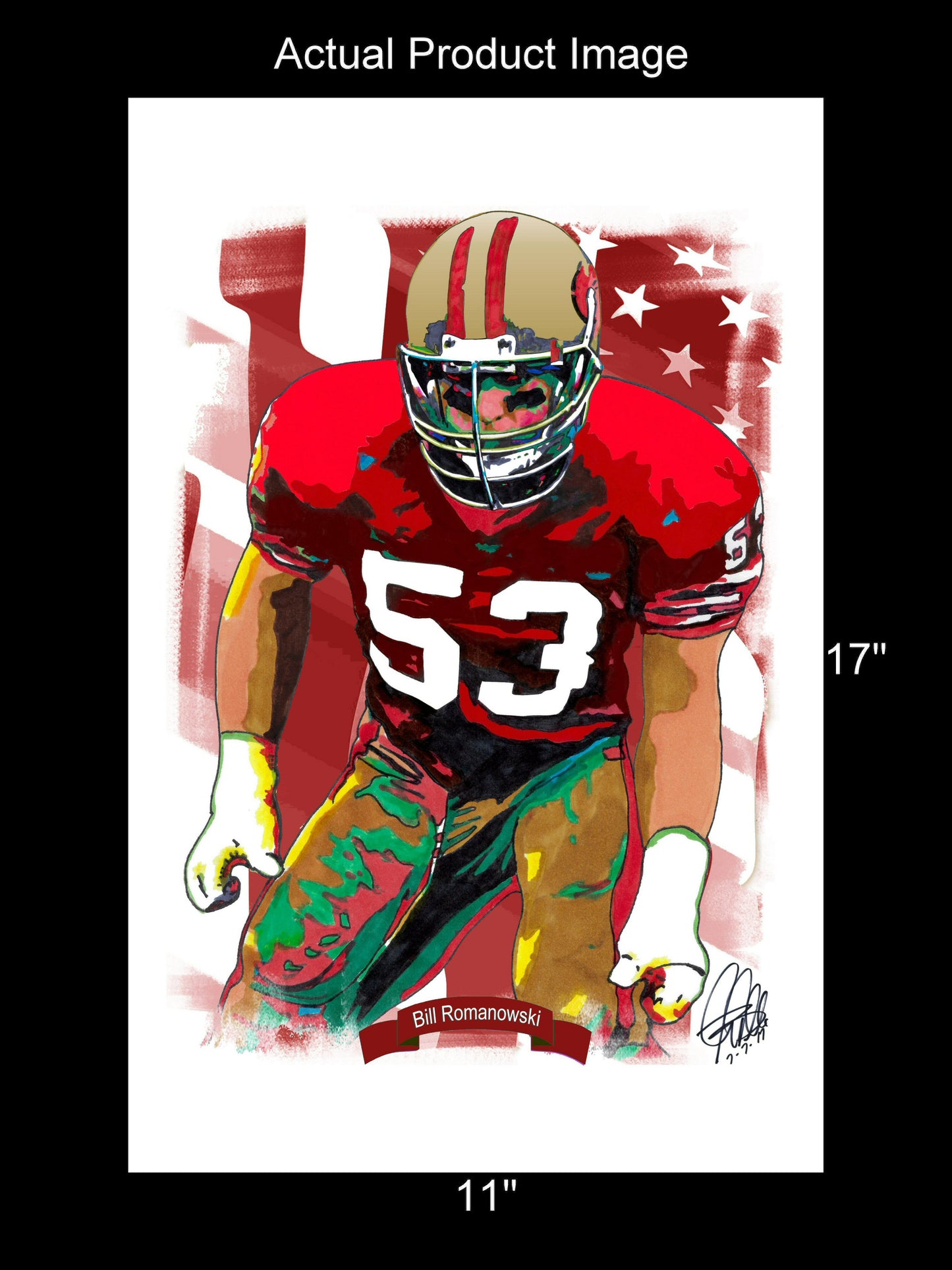 Bill Romanowski San Francisco 49ers Football Sports Poster Print Wall Art 11x17