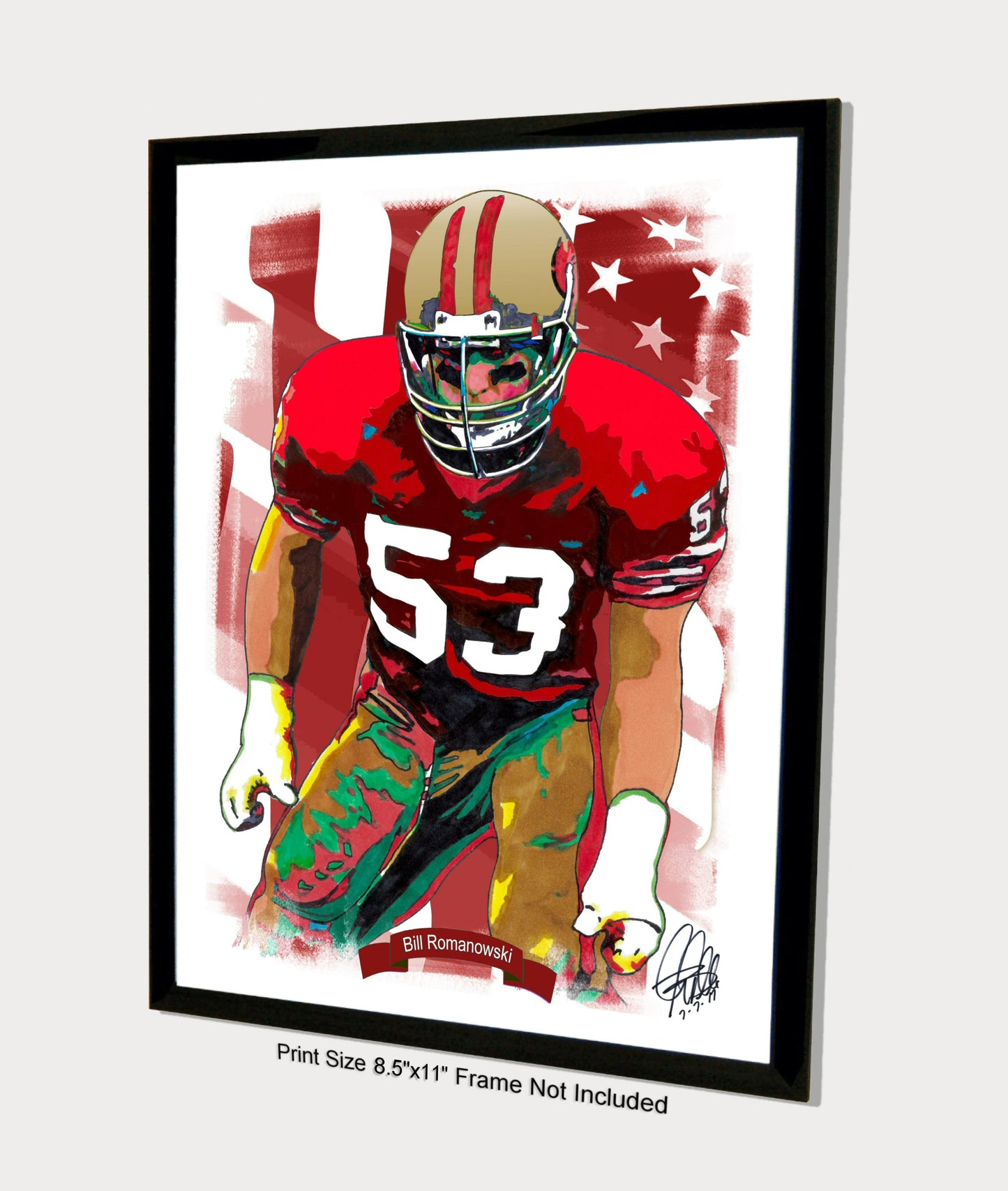 Bill Romanowski San Francisco 49ers Football Sports Poster Print Wall Art 8.5x11