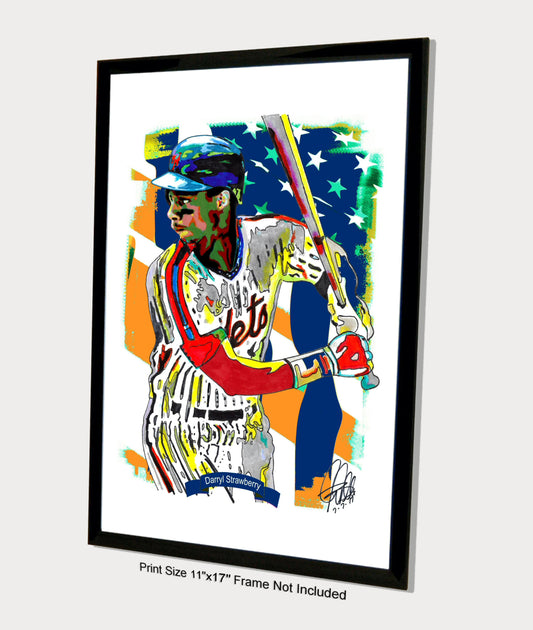 Darryl Strawberry New York Mets Baseball Sports Poster Print Wall Art 11x17