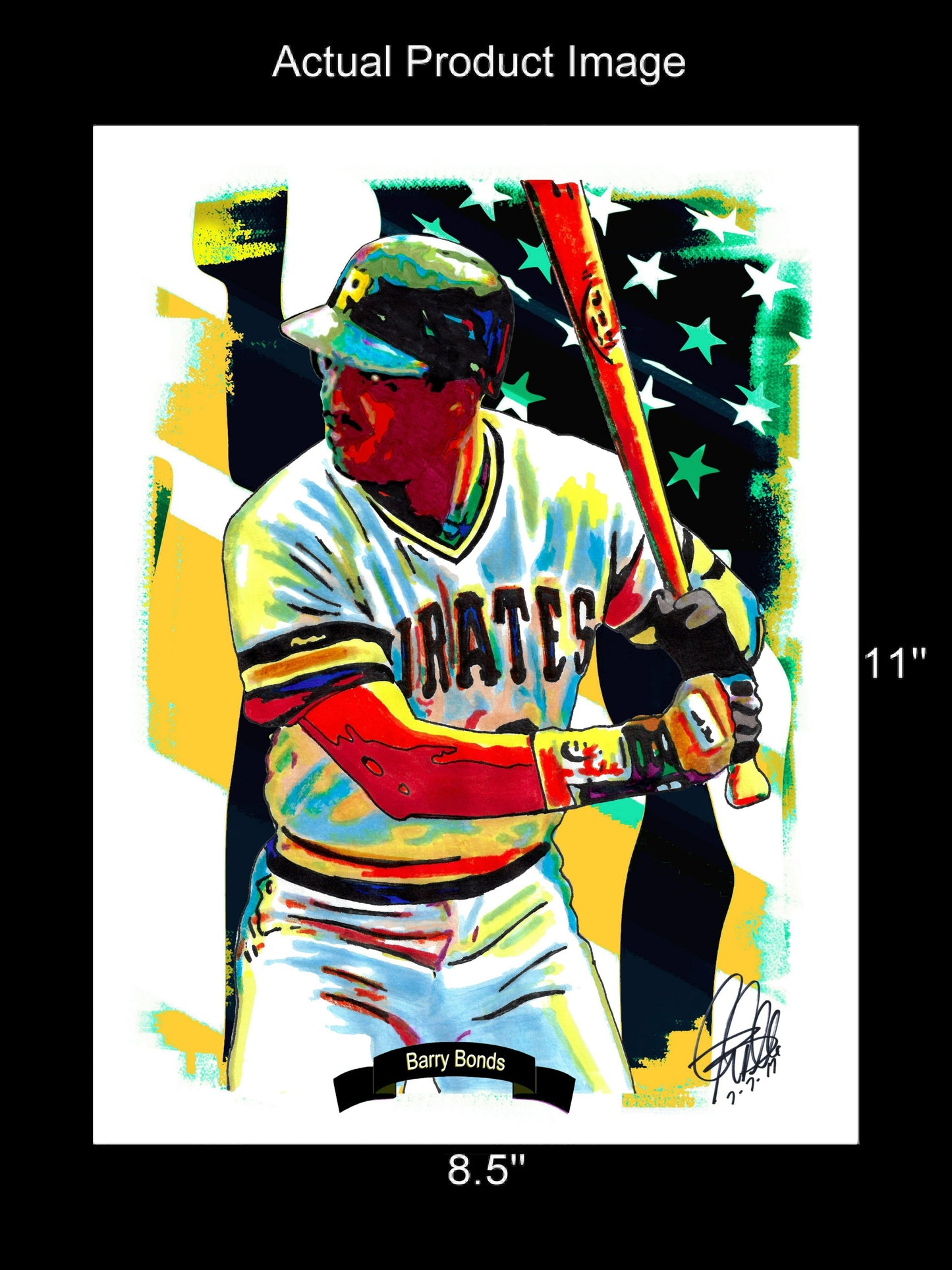 Barry Bonds Pittsburgh Pirates Baseball Sports Poster Print Wall Art 8.5x11