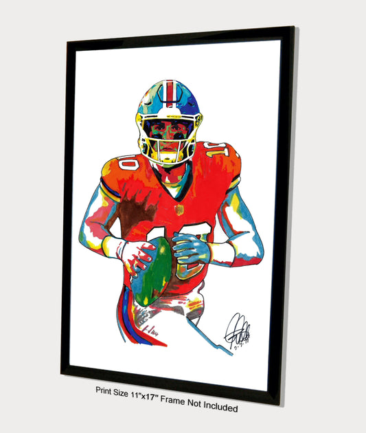 Bo Nix Denver Broncos Football Sports Poster Print Wall Art 11x17