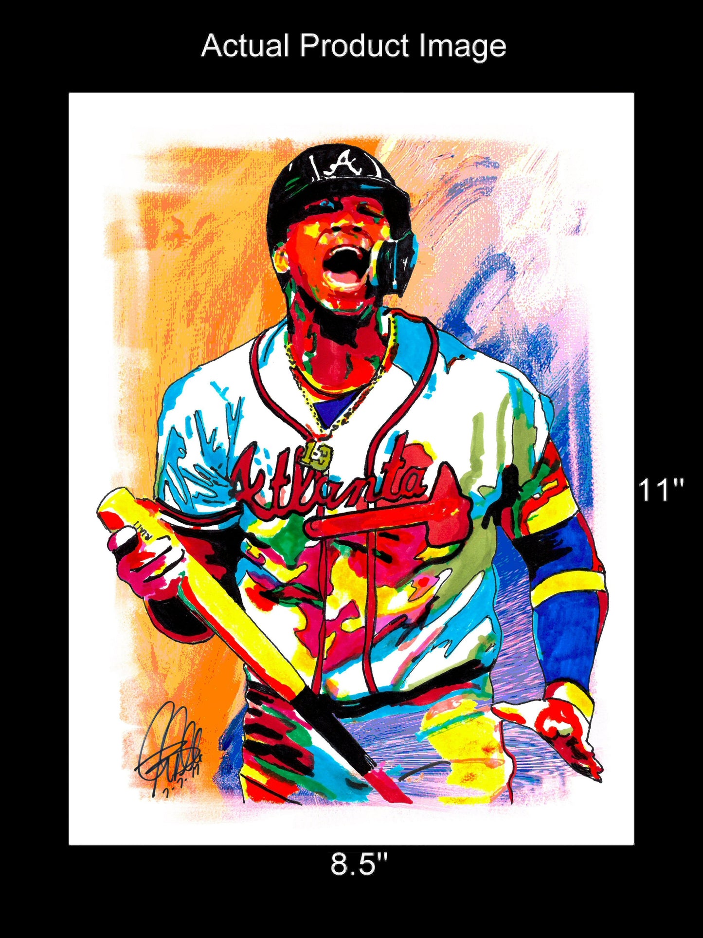 Ronald Acuna Jr Atlanta Braves Baseball Sports Poster Print Wall Art 8.5x11