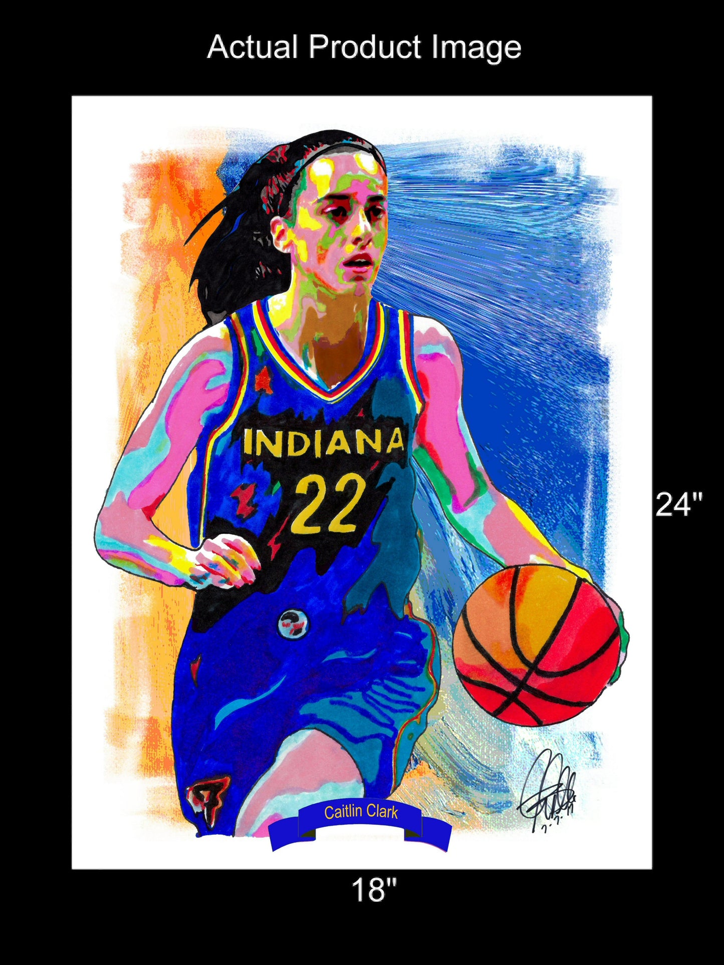 Caitlin Clark Indiana Fever Basketball Sports Poster Print Wall Art 18x24