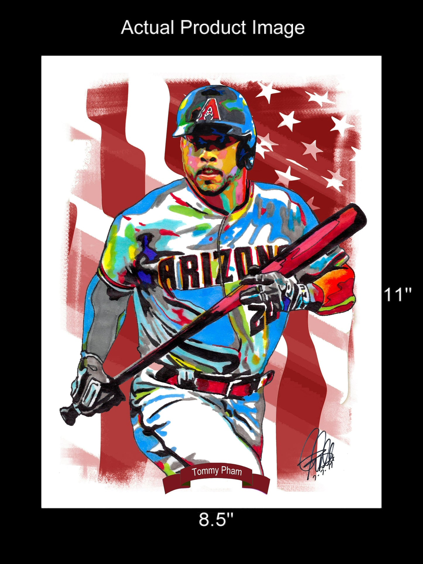 Tommy Pham Arizona Diamondbacks Baseball Sports Poster Print Wall Art 8.5x11