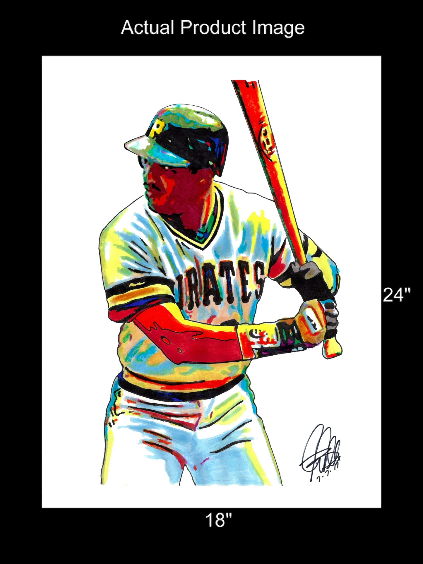 Barry Bonds Pittsburgh Pirates Baseball Poster Print Wall Art 18x24