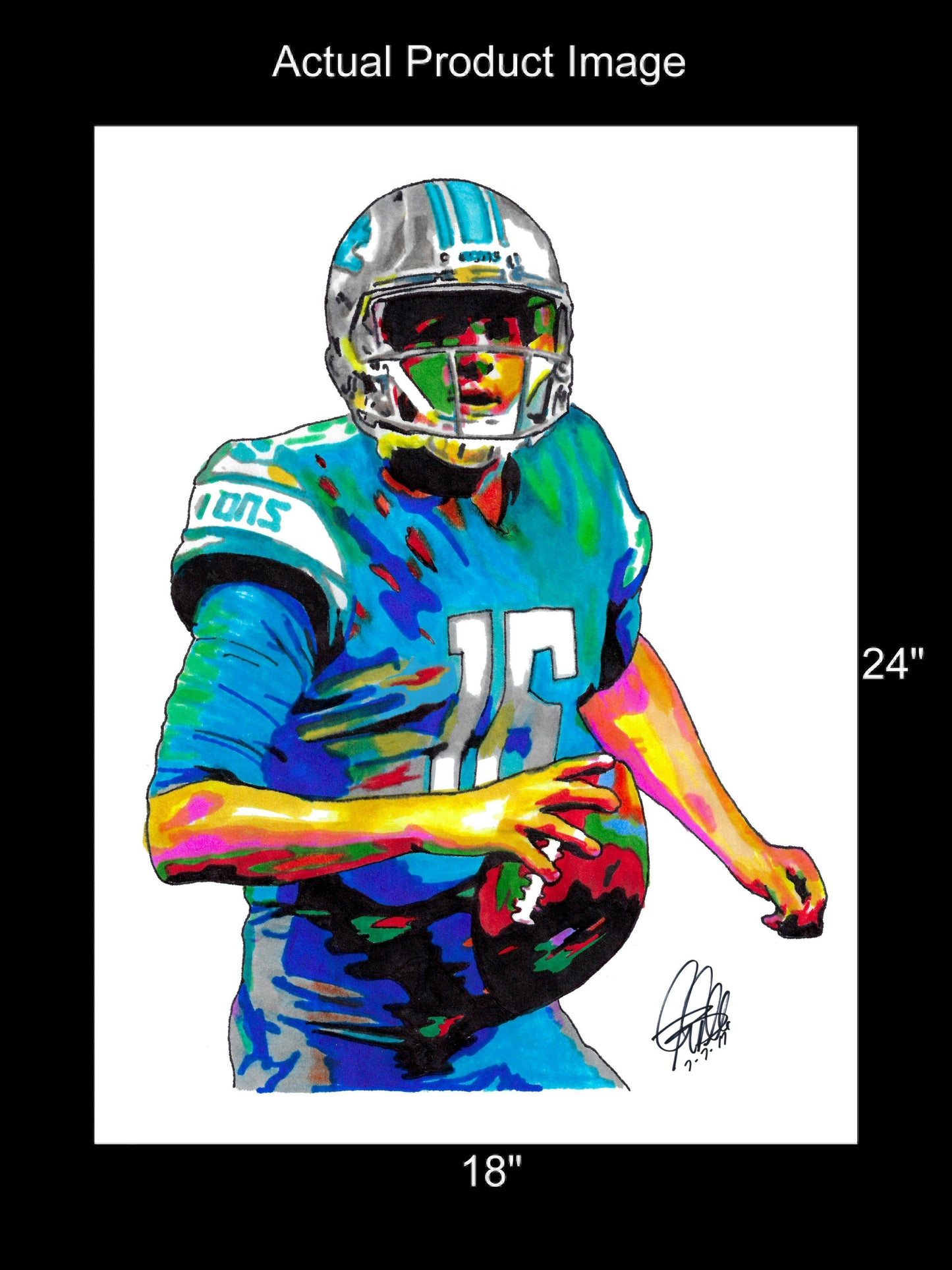 Jared Goff Detroit Lions QB Football Sports Poster Print Wall Art 18x24