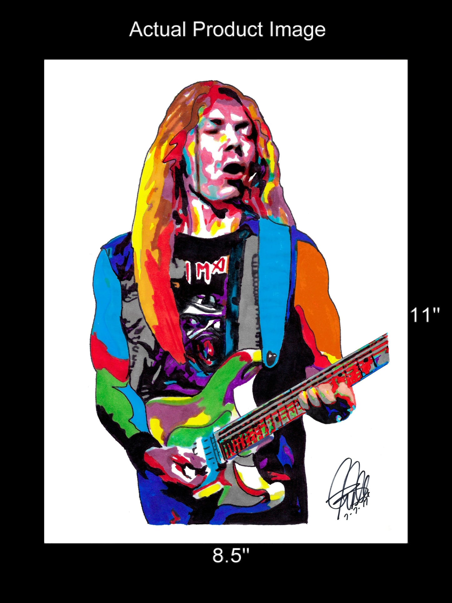 Dave Murray Iron Maiden Guitar Heavy Metal Music Poster Print Wall Art 8.5x11