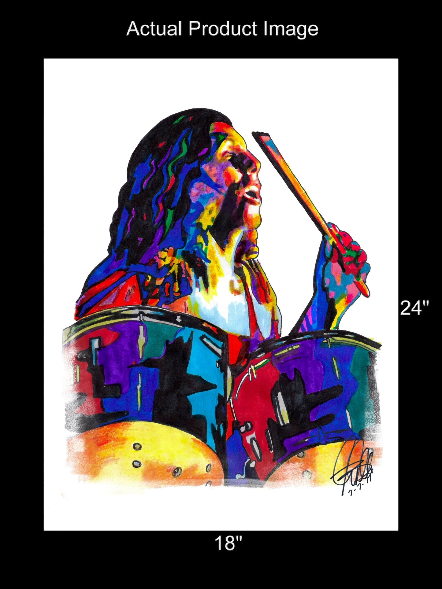 Bob Burns of Lynyrd Skynyrd Drums Rock Music Poster Print Wall Art 18x24