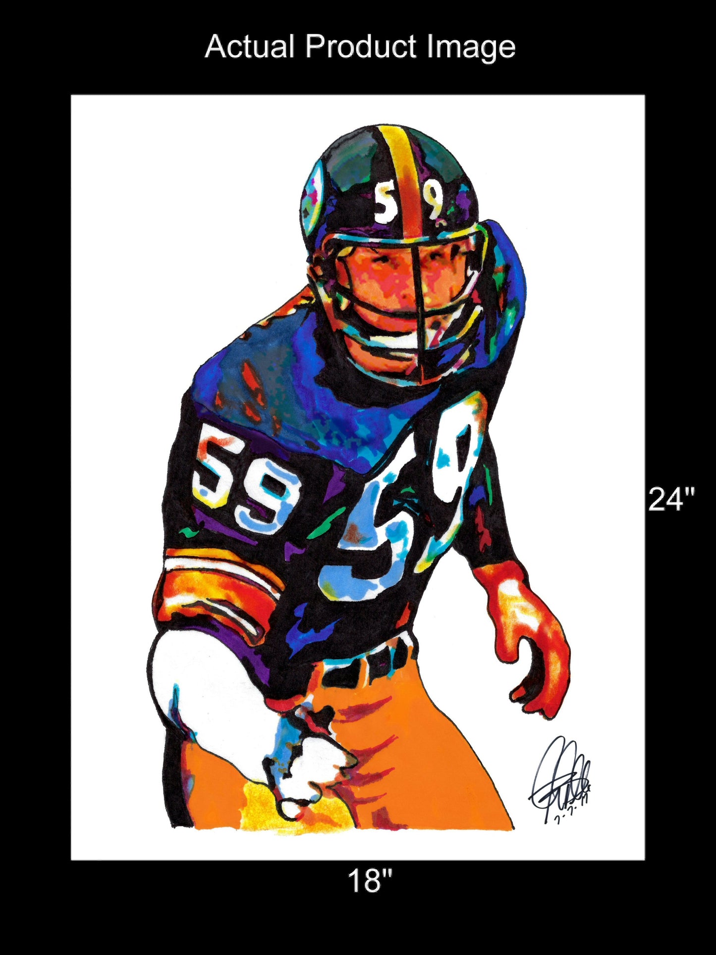 Jack Ham Pittsburgh Steelers Football Sports Poster Print Wall Art 18x24