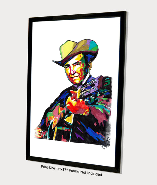 Lester Flatt Guitar Bluegrass Country Music Poster Print Wall Art 11x17