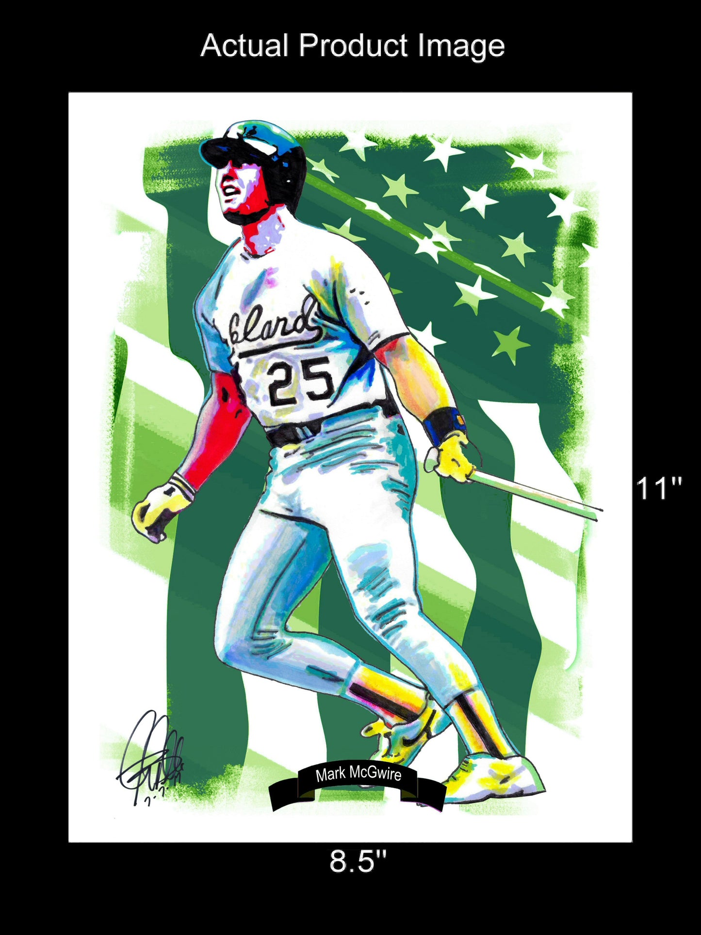 Mark McGwire Oakland Athletics Baseball Sports Poster Print Wall Art 8.5x11