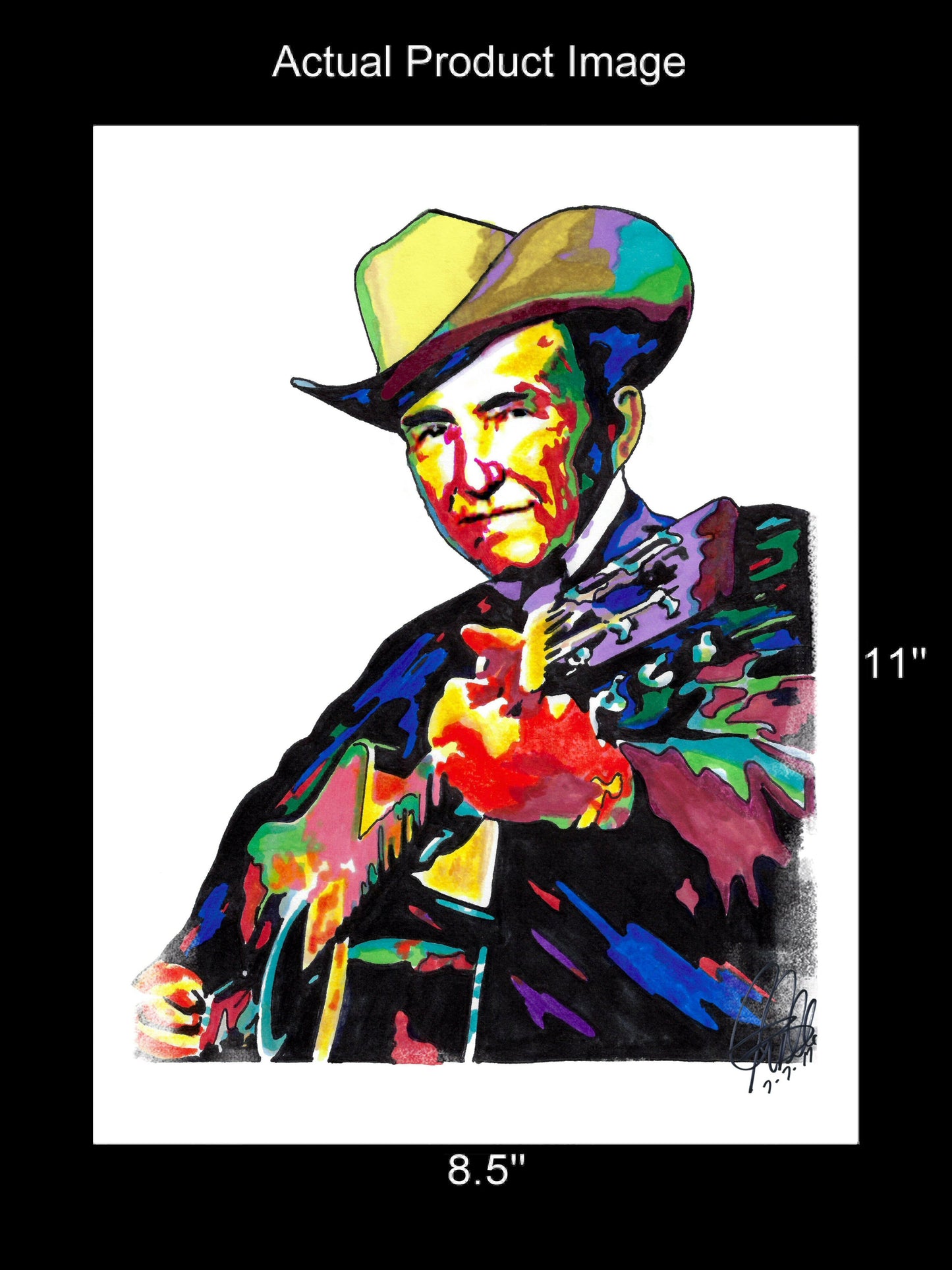 Lester Flatt Guitar Bluegrass Country Music Poster Print Wall Art 8.5x11