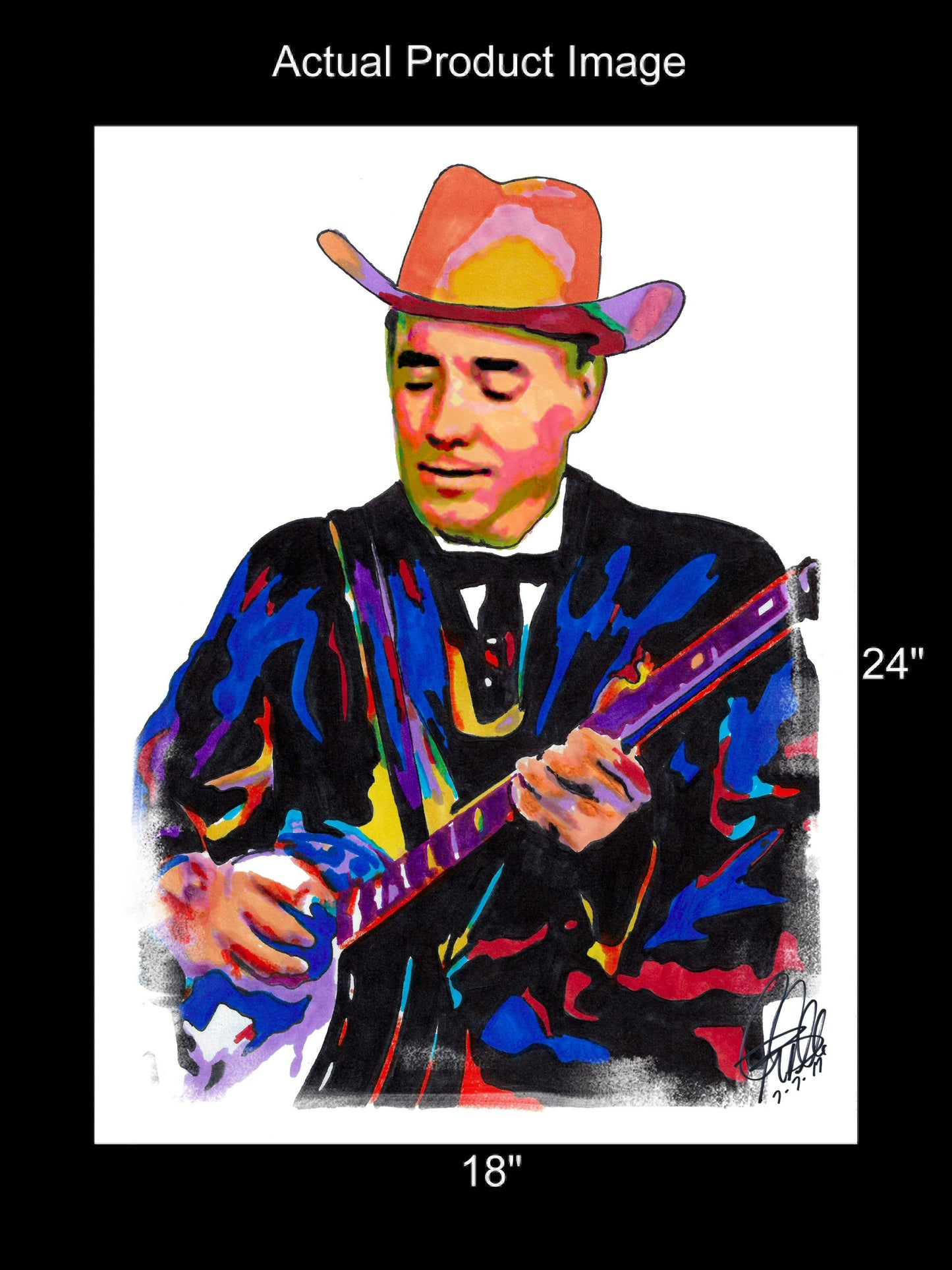 Earl Scruggs Banjo Bluegrass Country Music Poster Print Wall Art 18x24