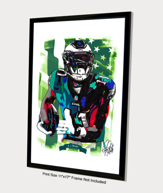 AJ Brown Philadelphia Eagles Football Sports Poster Print Wall Art 11x17