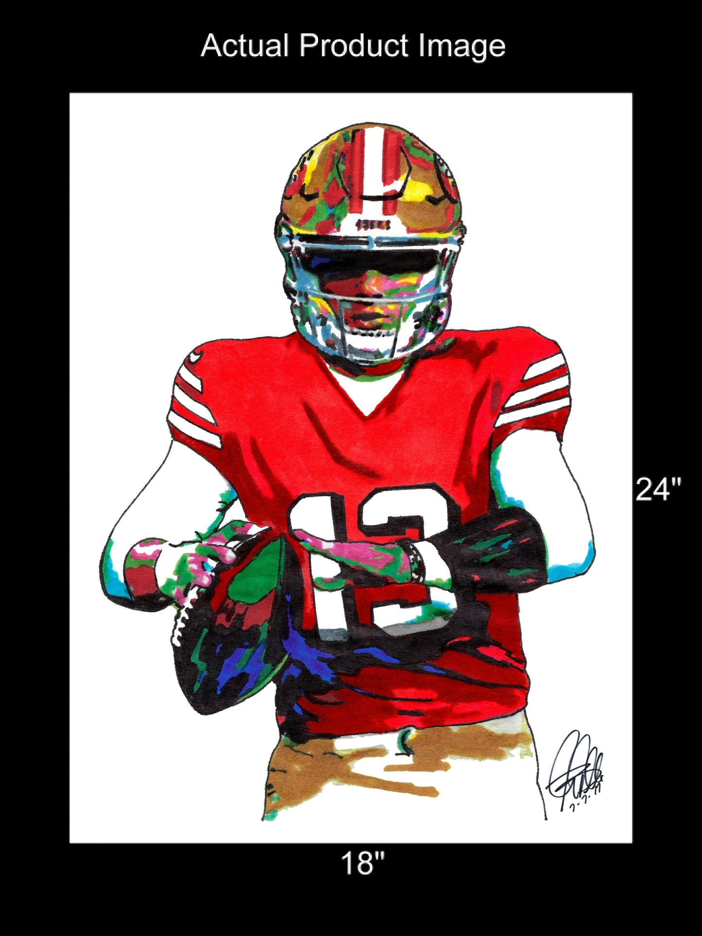 Brock Purdy San Francisco 49ers QB Football Sports Poster Print Wall Art 18x24