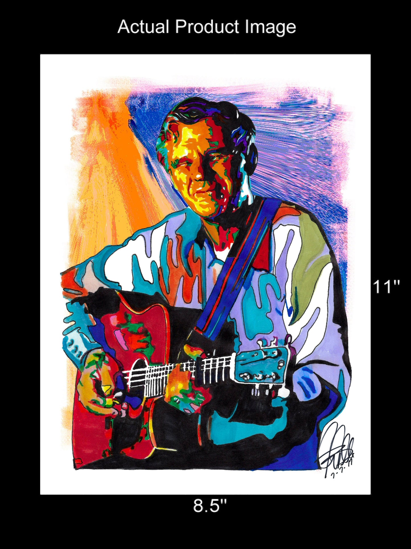 Doc Watson Guitar Bluegrass Folk Country Music Poster Print Wall Art 8.5x11