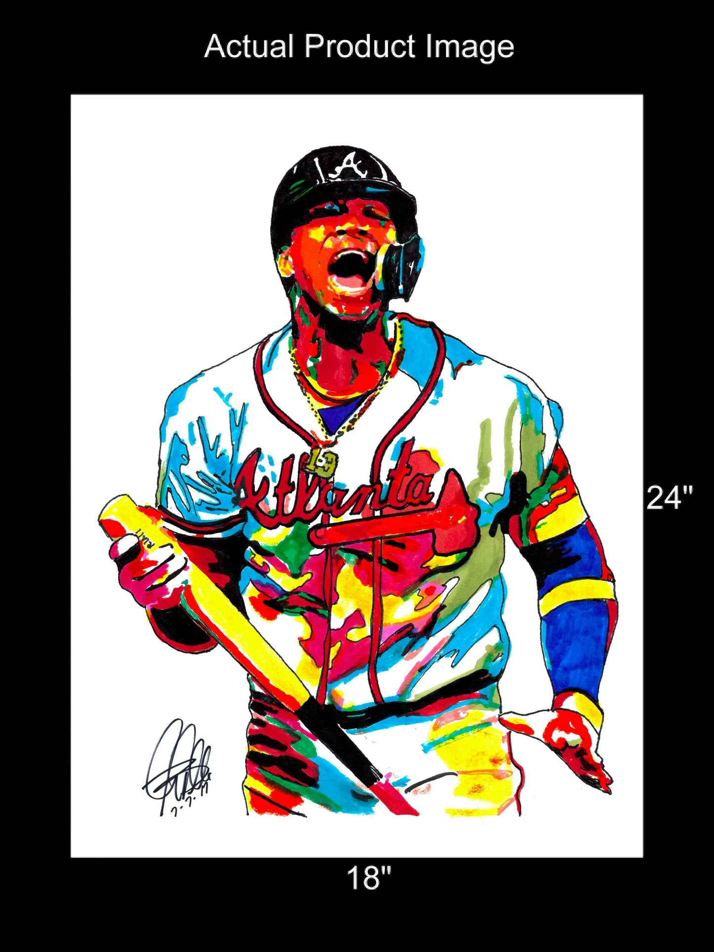 Ronald Acuna Jr Atlanta Braves Baseball Poster Print Wall Art 18x24