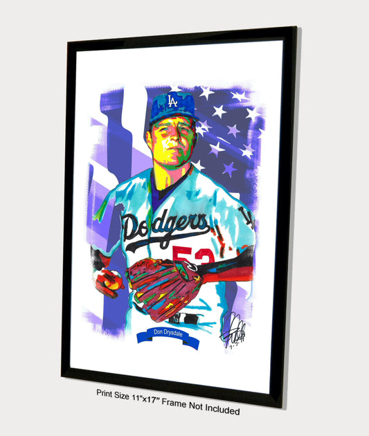 Don Drysdale Los Angeles Dodgers Baseball Poster Print Wall Art 11x17